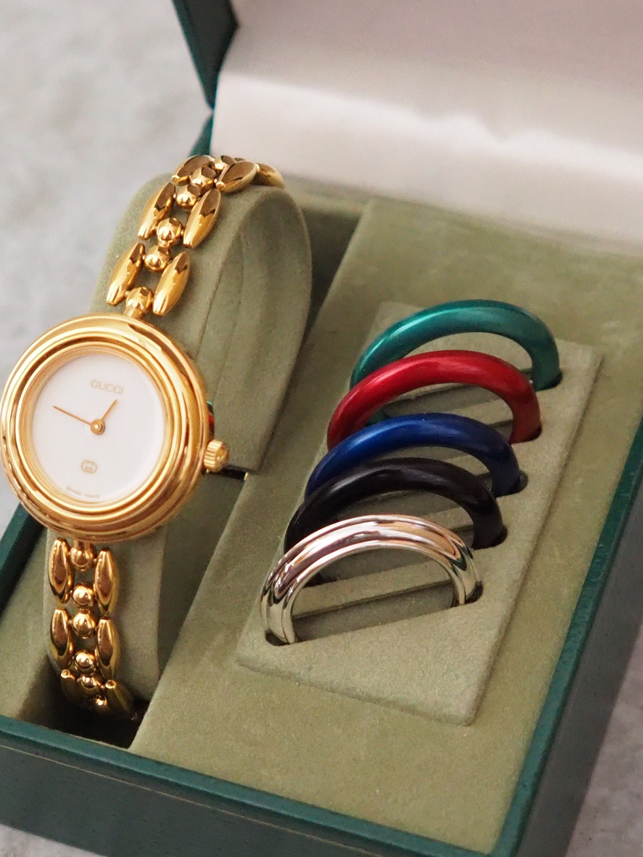 GUCCI Accessories Change Bezel 6 colors Bangle watch Wristwatch Gold