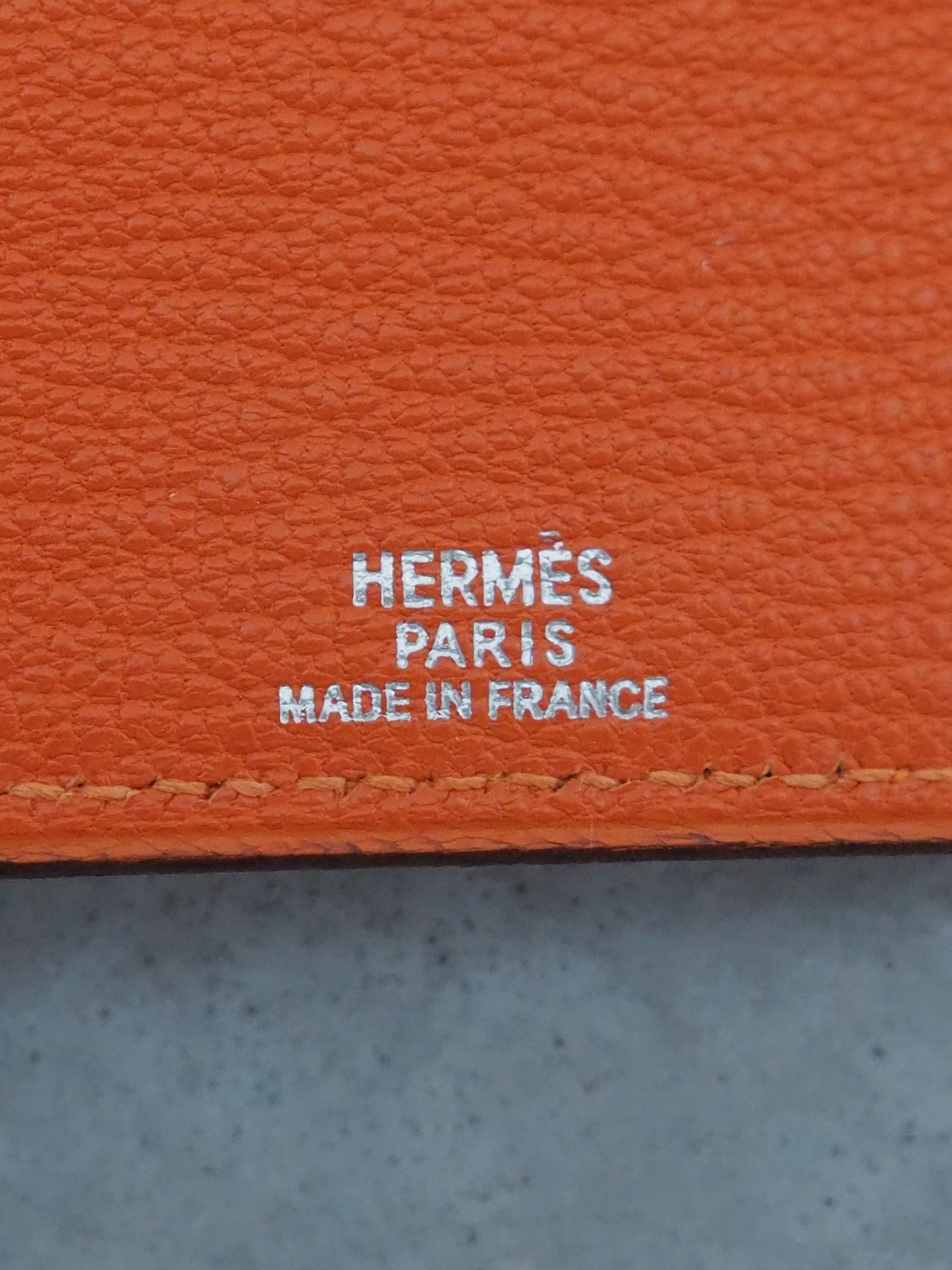 HERMES Book Cover Serie Orange Leather Vintage Authentic