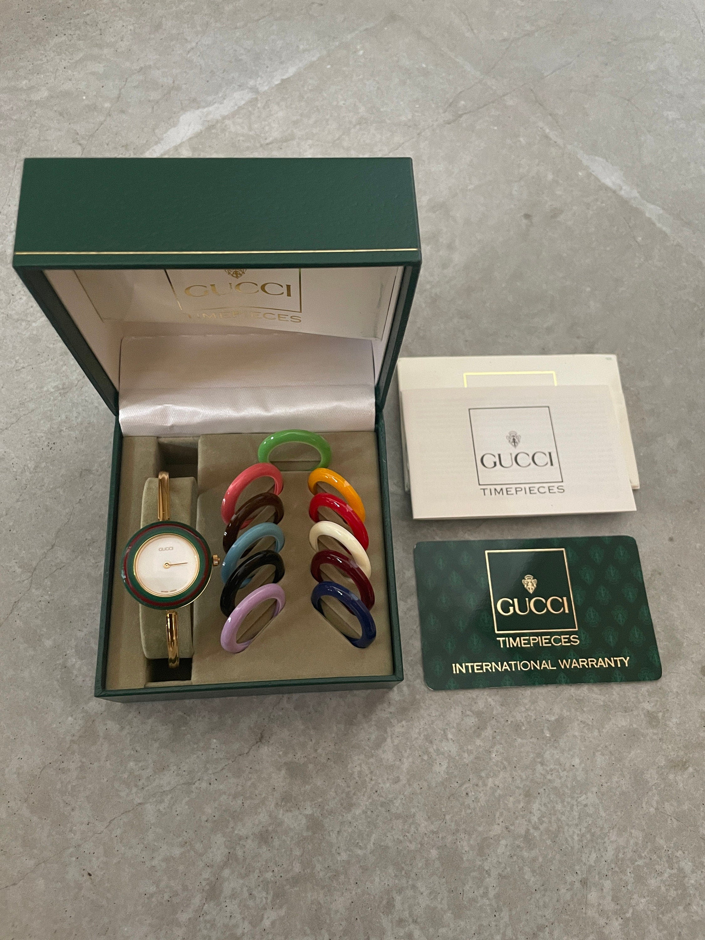 GUCCI Accessories Change Bezel 12 colors Bangle watch Wristwatch Gold