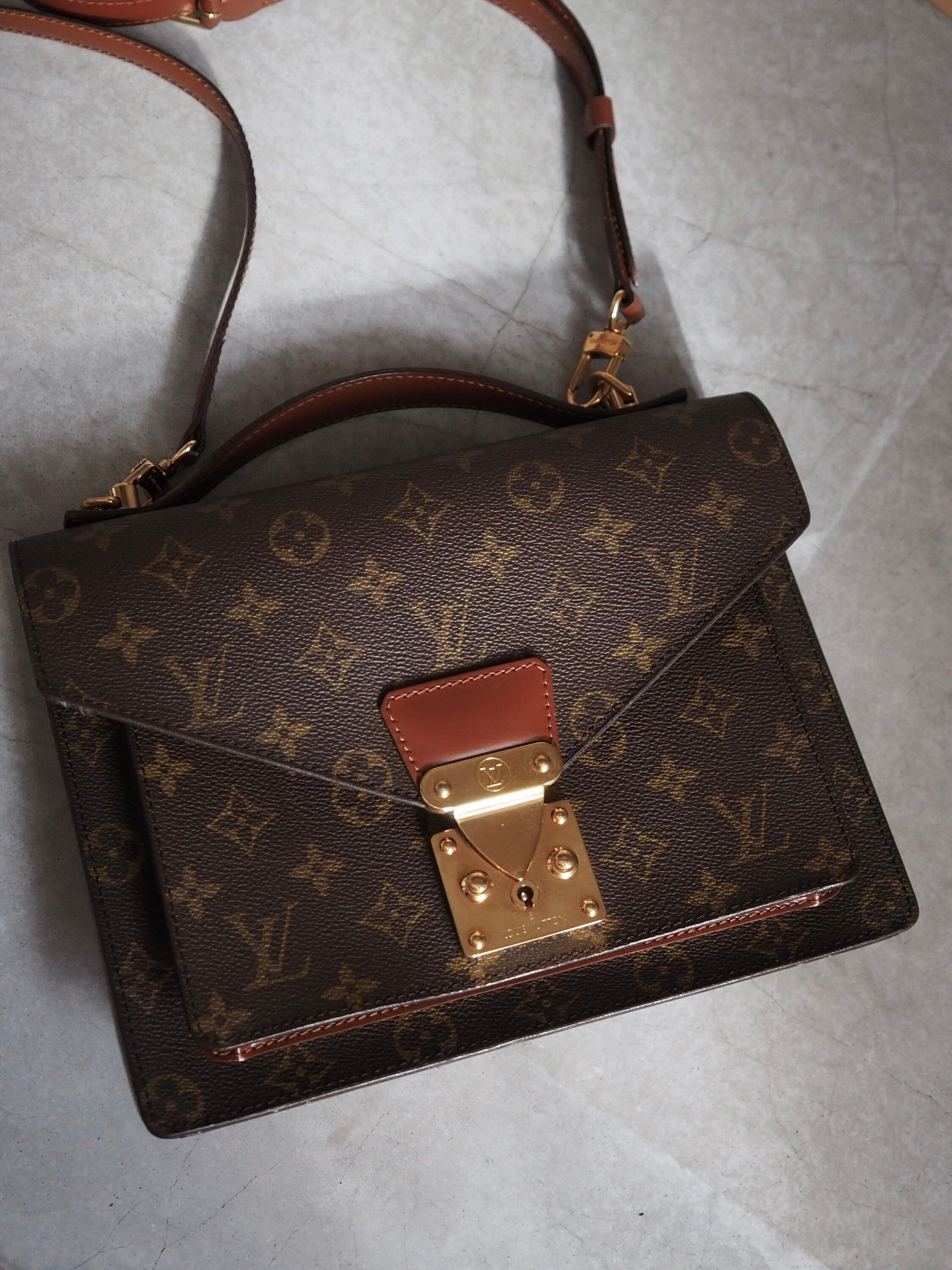 LOUIS VUITTON Monogram Monceau 2way Hand Shoulder Bag M51185 Authentic