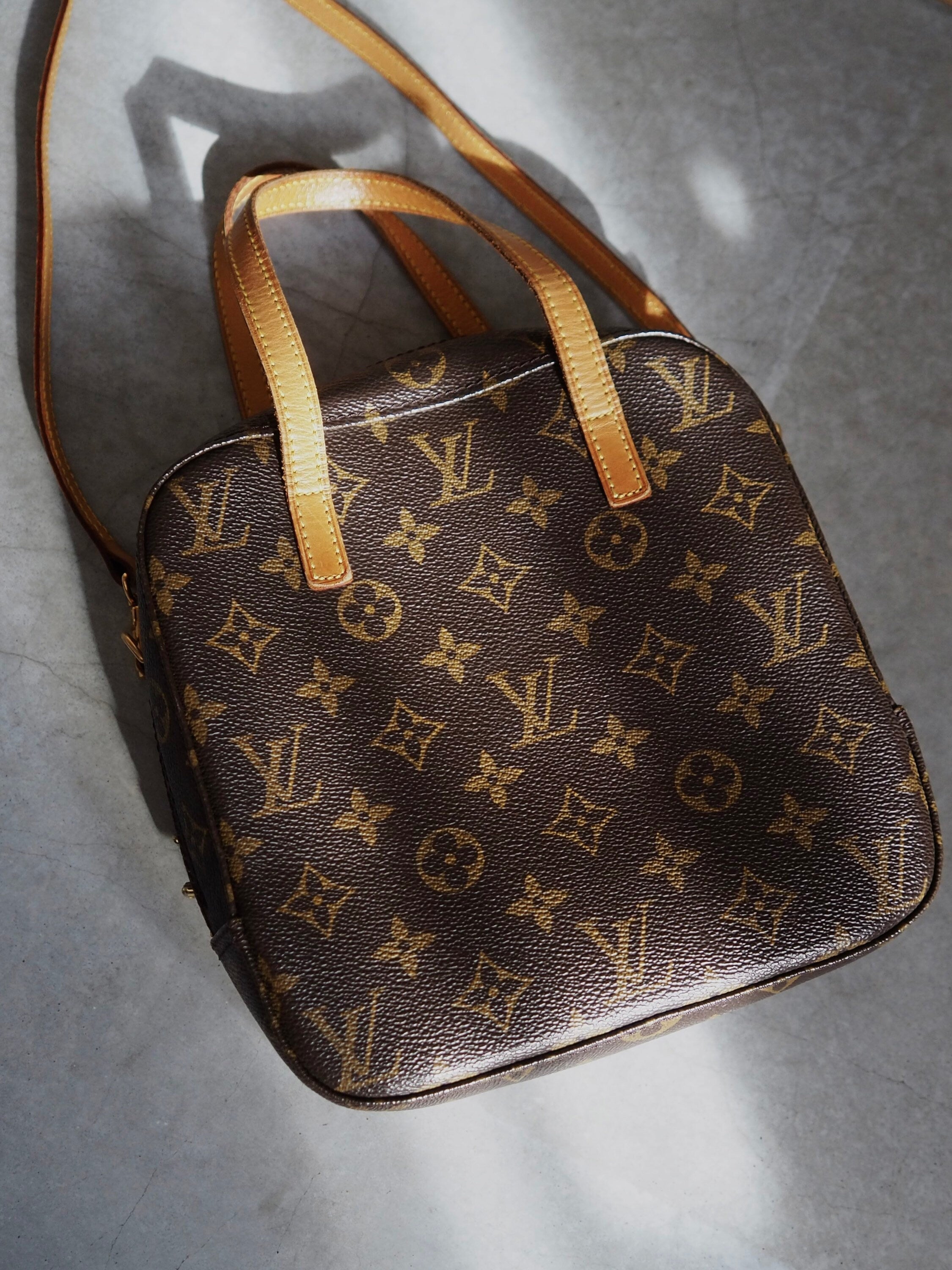 LOUIS VUITTON Monogram Spontini M47500 Shoulder Bag Brown Authentic
