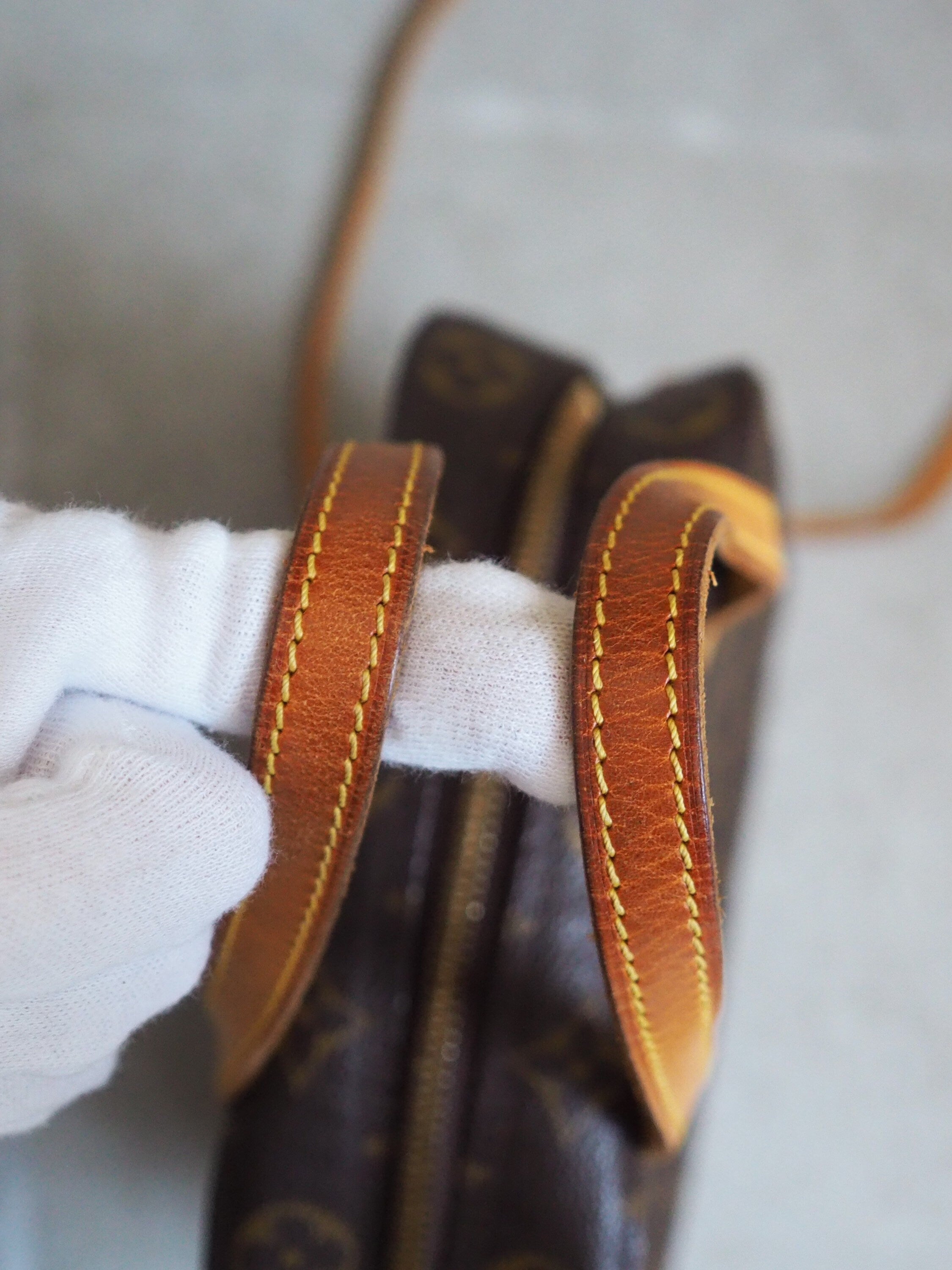 LOUIS VUITTON Monogram Spontini M47500 Shoulder Bag Brown Authentic