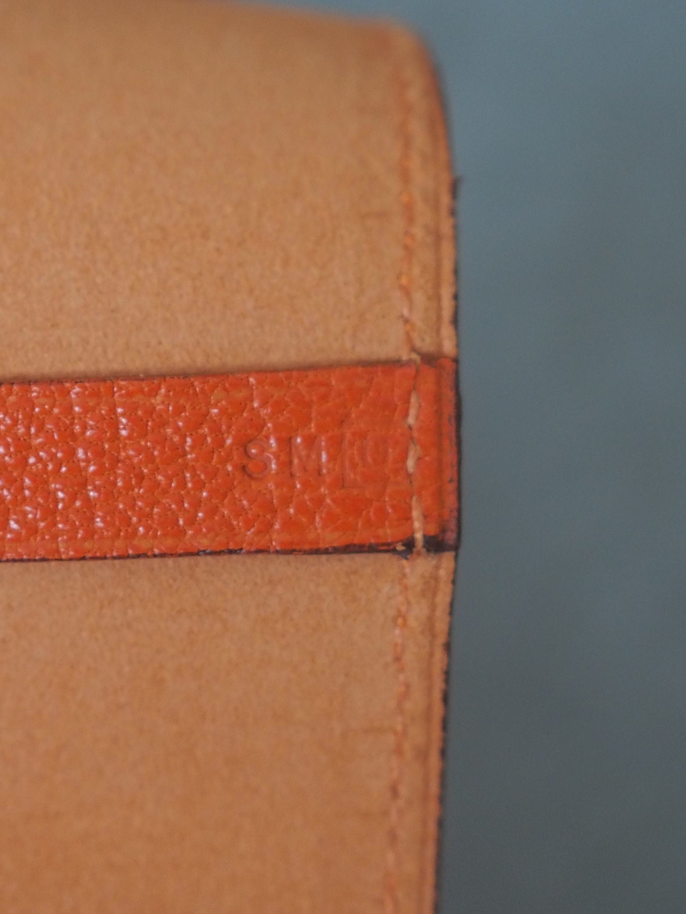HERMES Book Cover Serie Orange Leather Vintage Authentic