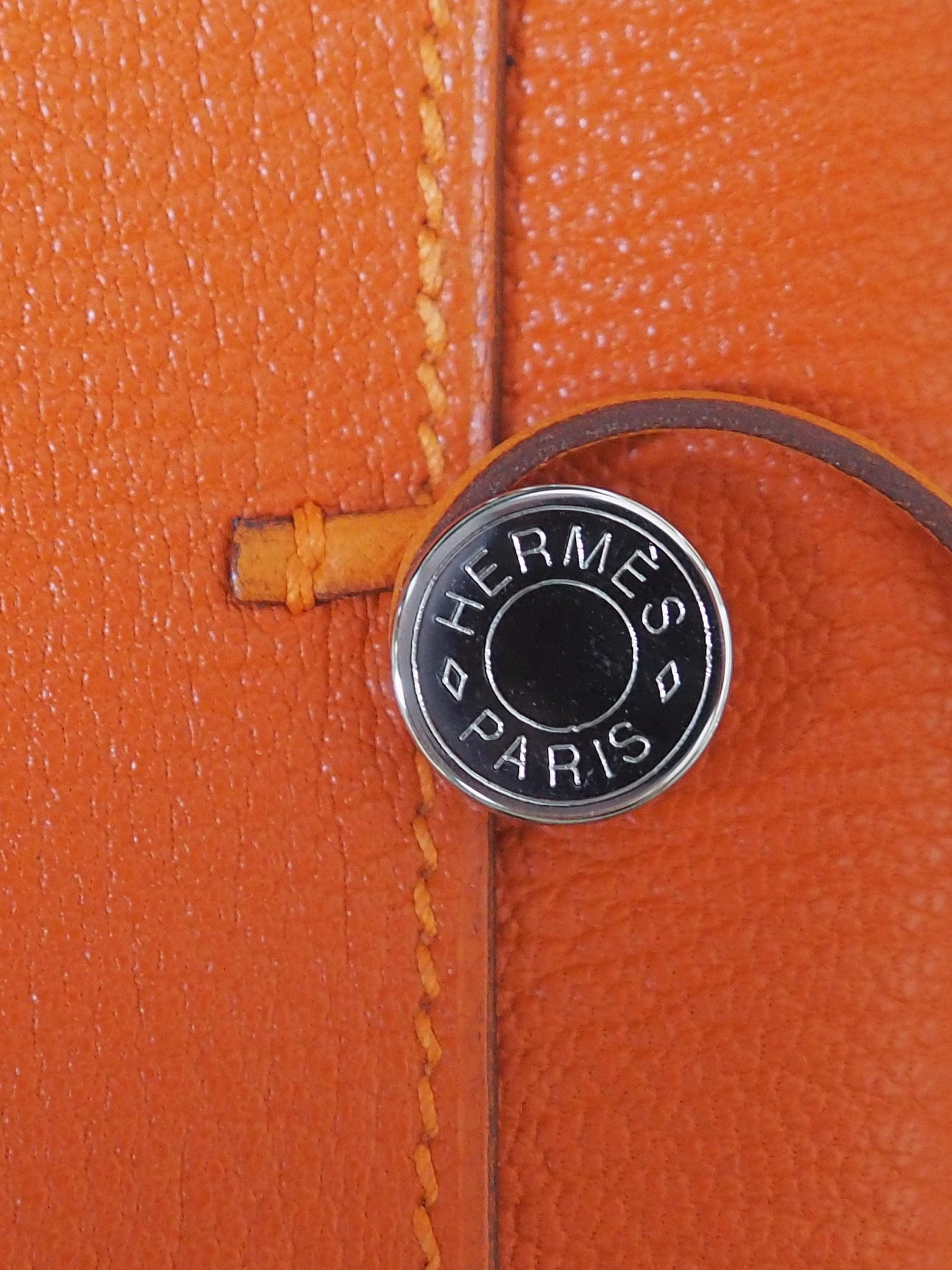HERMES Book Cover Serie Orange Leather Vintage Authentic