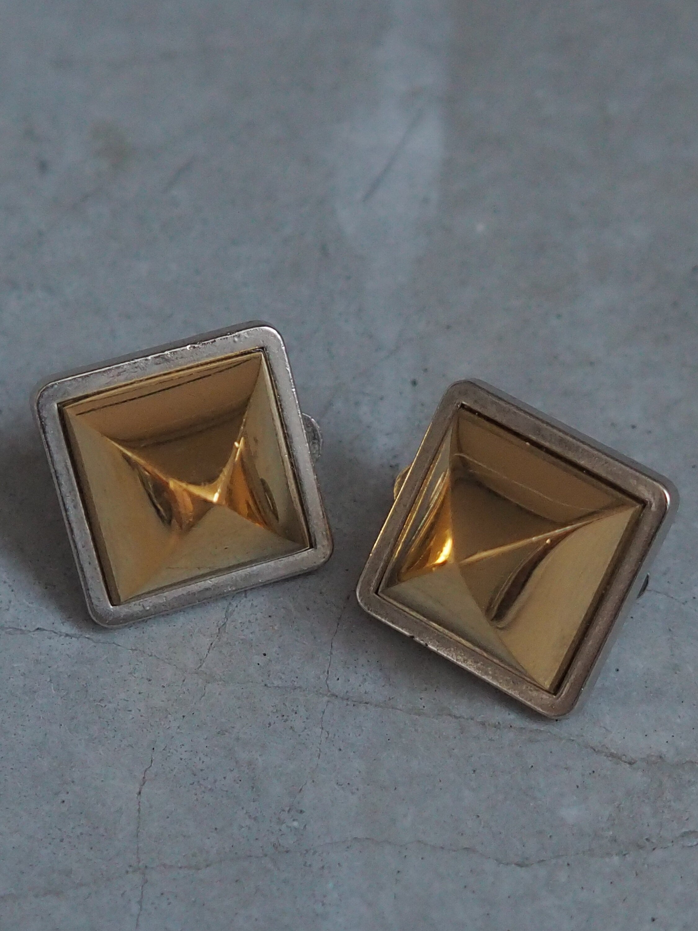 HERMES Medor Earrings Gold Silver Accessory Vintage Authentic