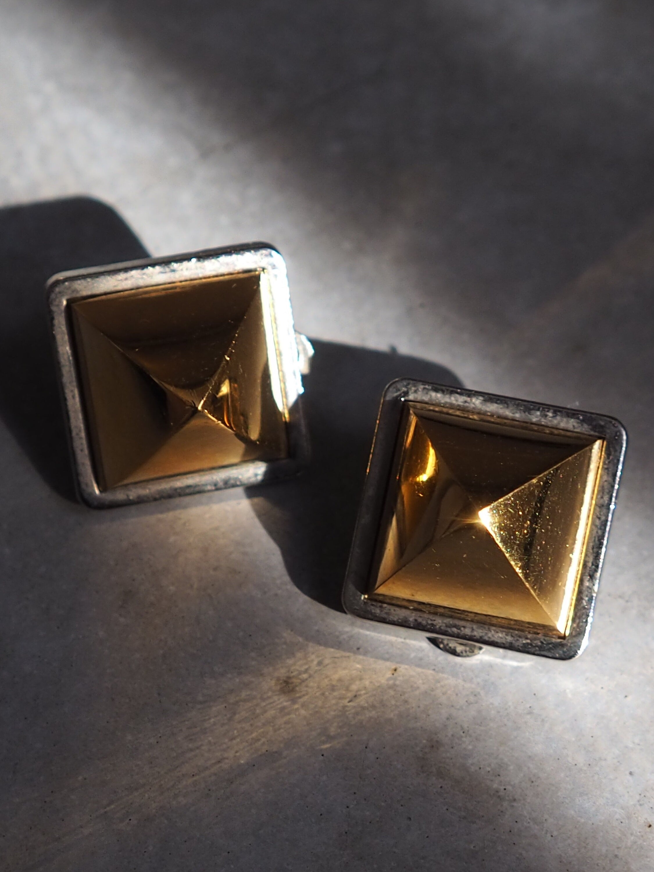 HERMES Medor Earrings Gold Silver Accessory Vintage Authentic