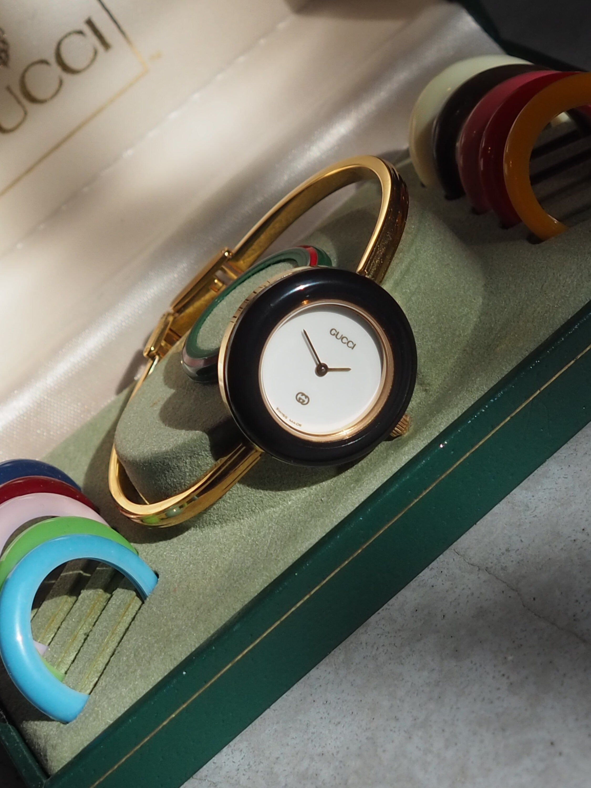 GUCCI Accessories Change Bezel 12 colors Bangle watch Wristwatch Gold