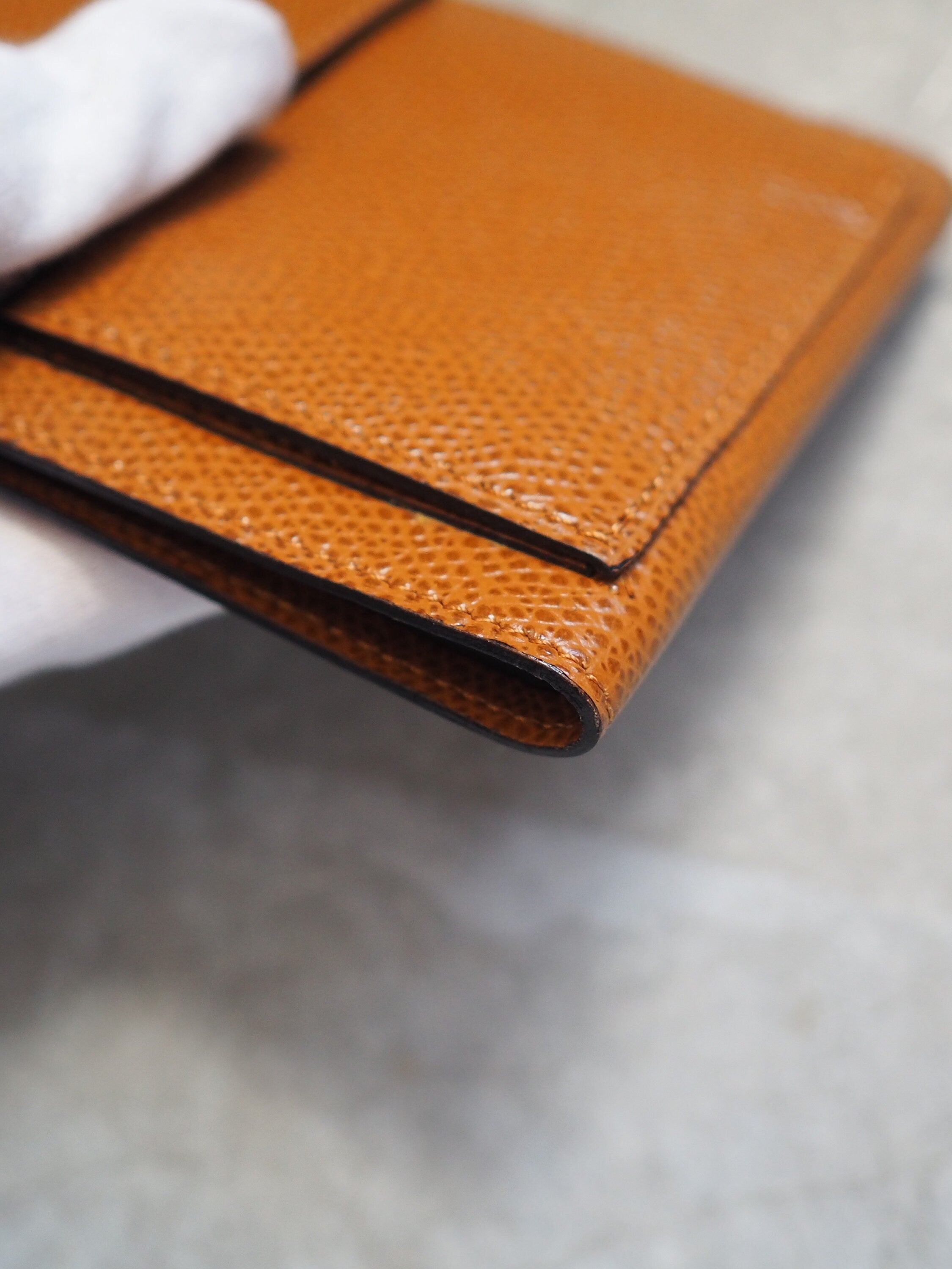 CELINE Logo Compact Wallet Brown Leather Bifold Classic Vintage Authentic