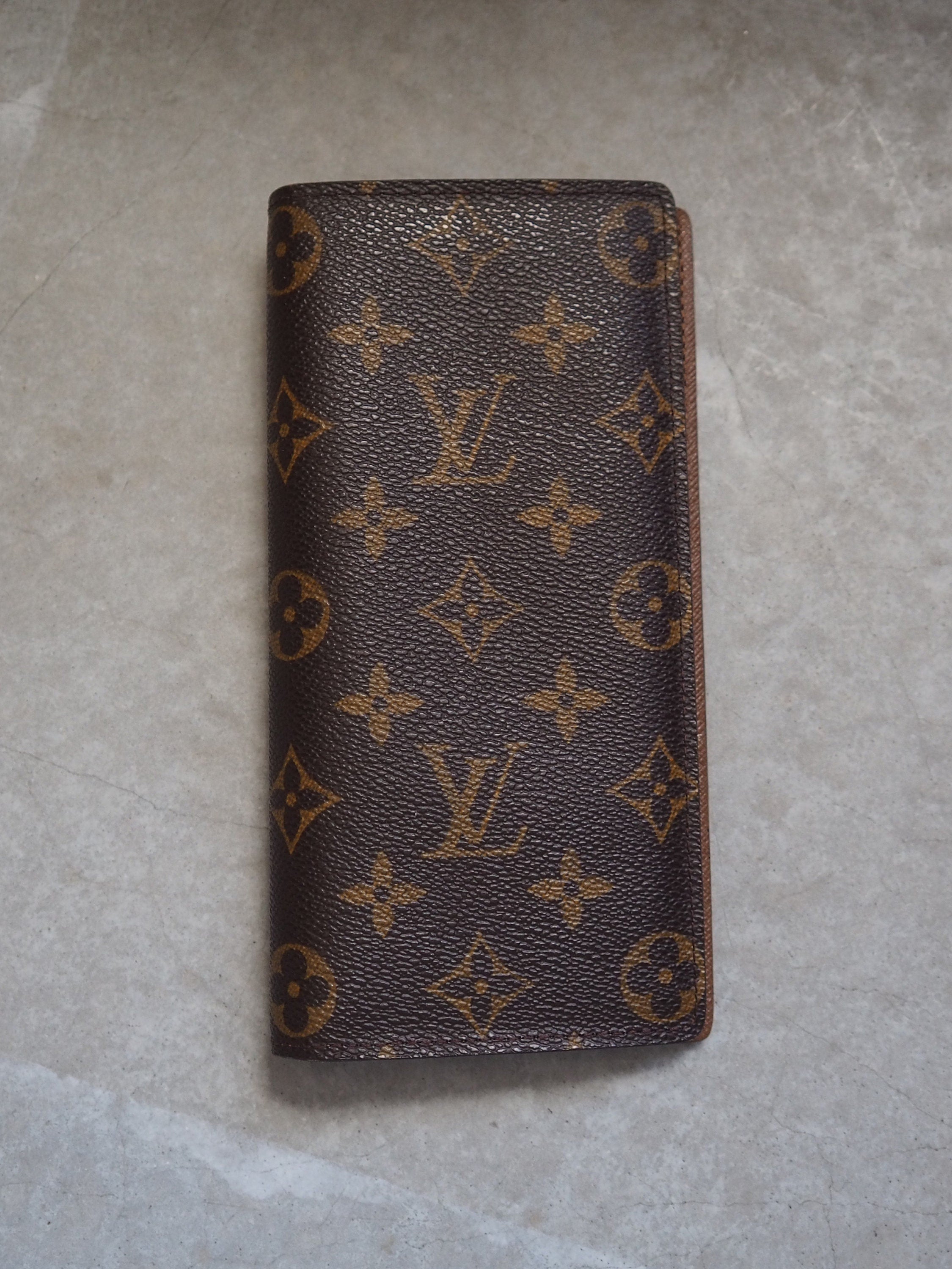 LOUIS VUITTON Monogram Portefeuille Brazza Long Wallet Card Case Vintage Authentic