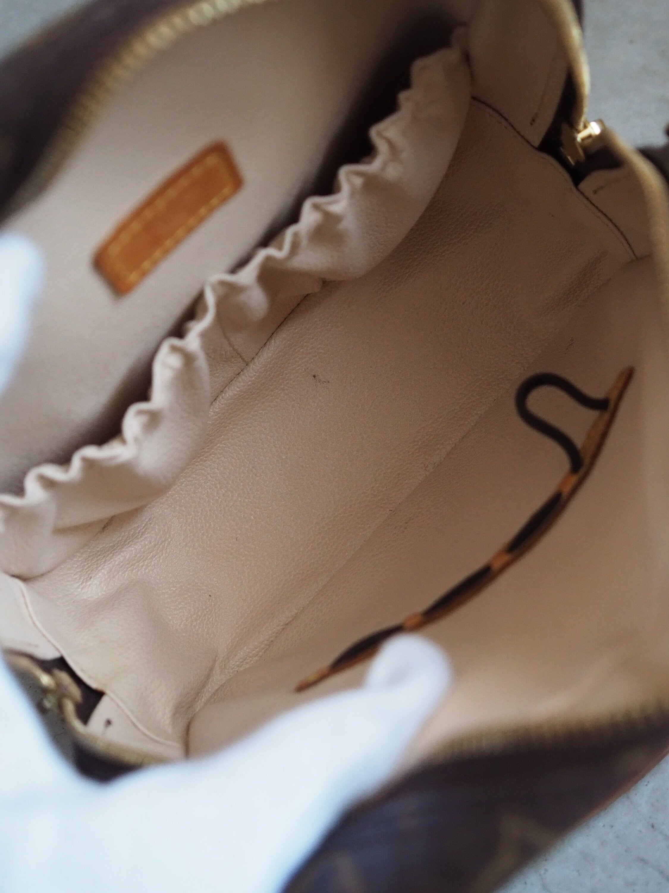 LOUIS VUITTON Monogram Spontini M47500 Shoulder Bag Brown Authentic