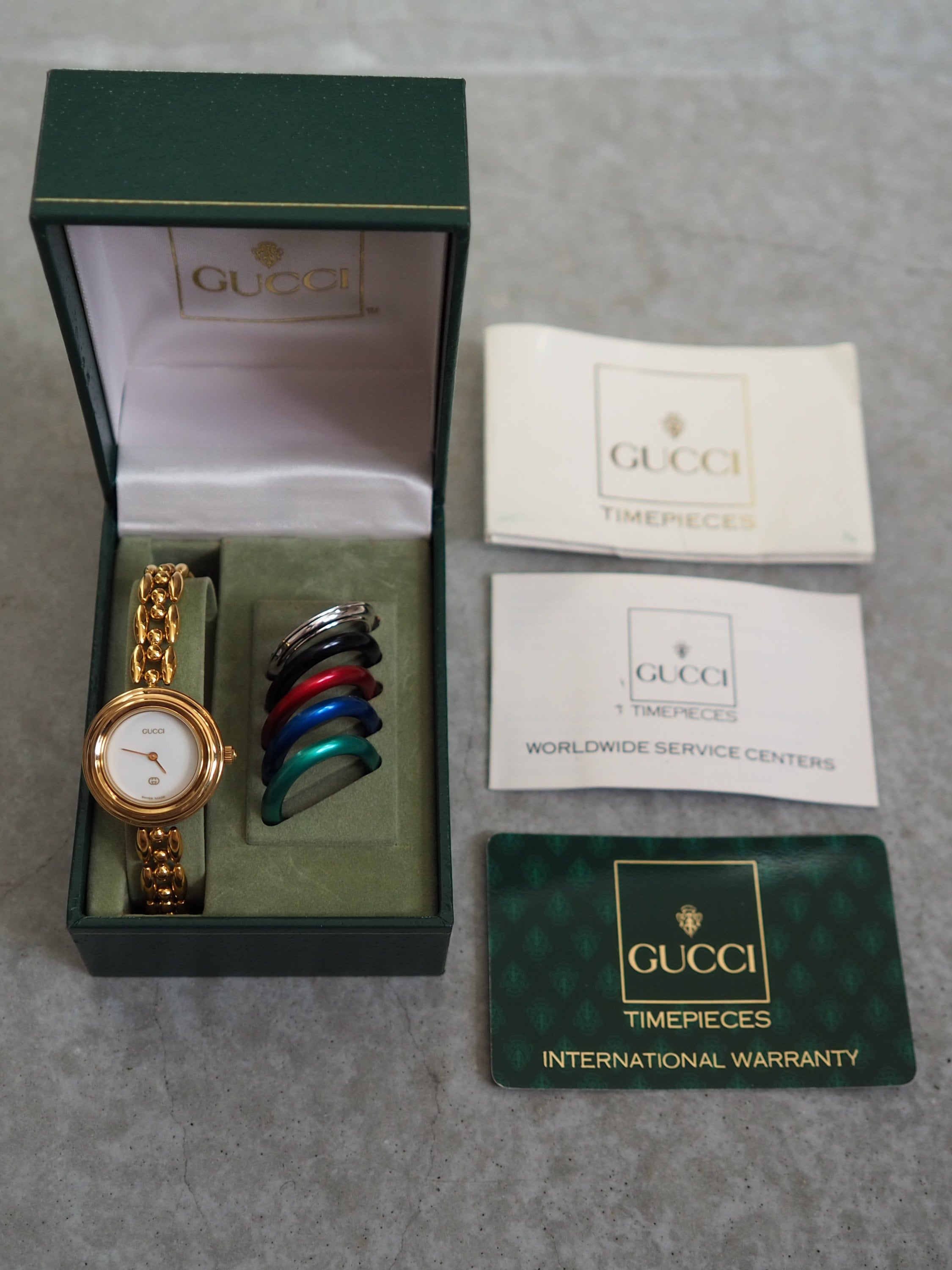 GUCCI Accessories Change Bezel 6 colors Bangle watch Wristwatch Gold