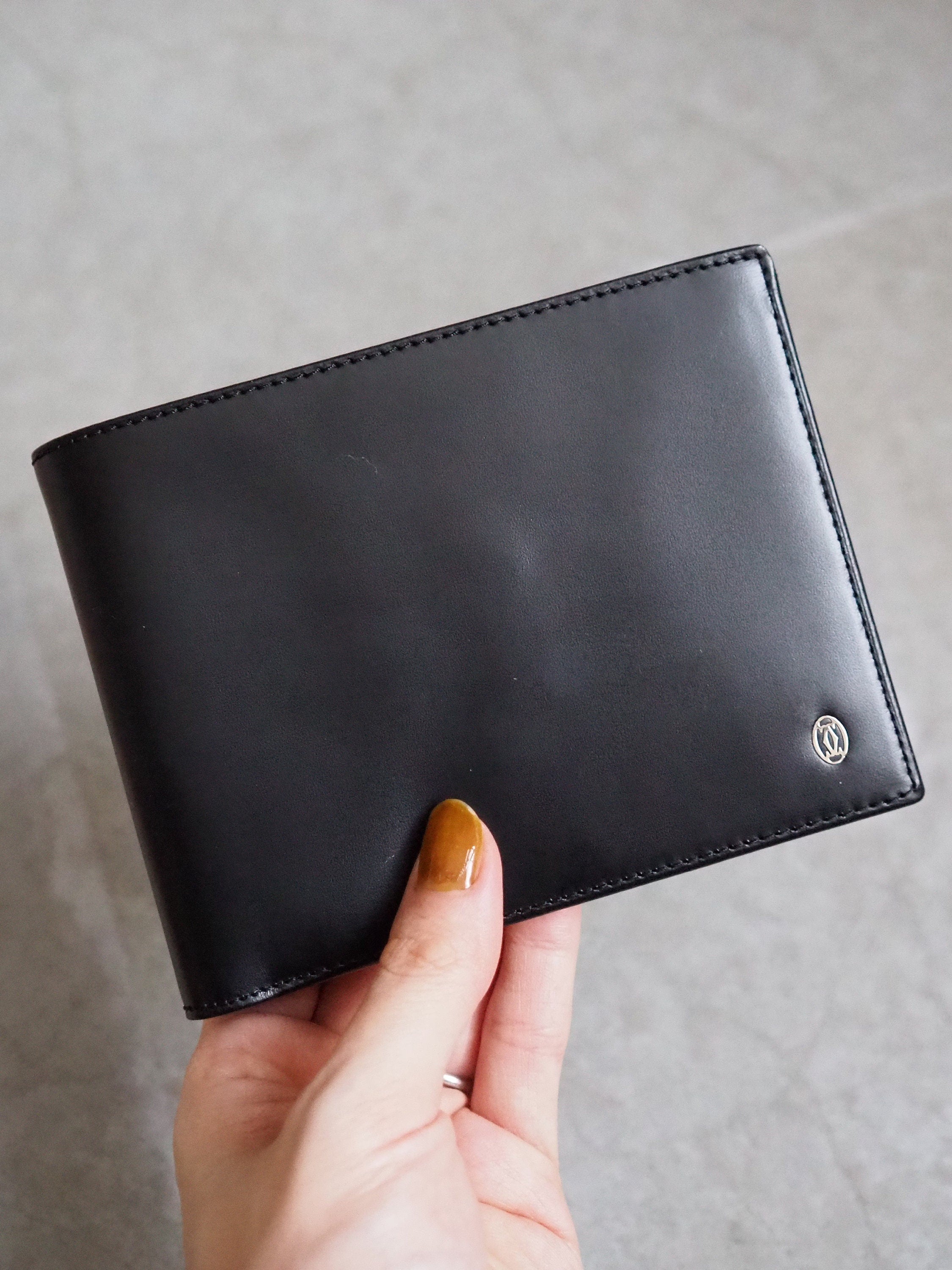 Cartier Pasha Wallet Black Leather Bifold Unisex Vintage Authentic