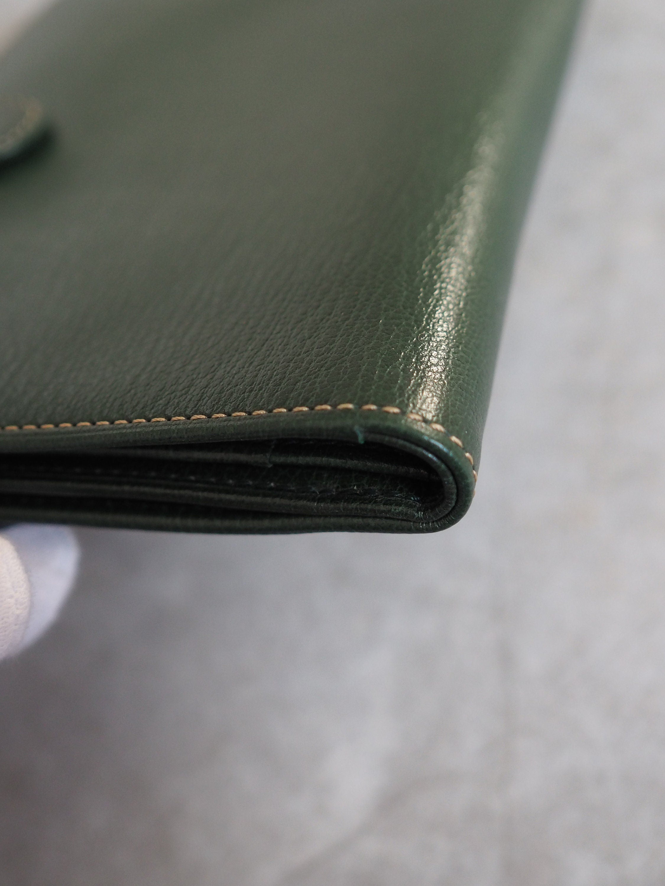 LOEWE VELAZQUEZ Twist Compact Wallet Green Blue Vintage Authentic