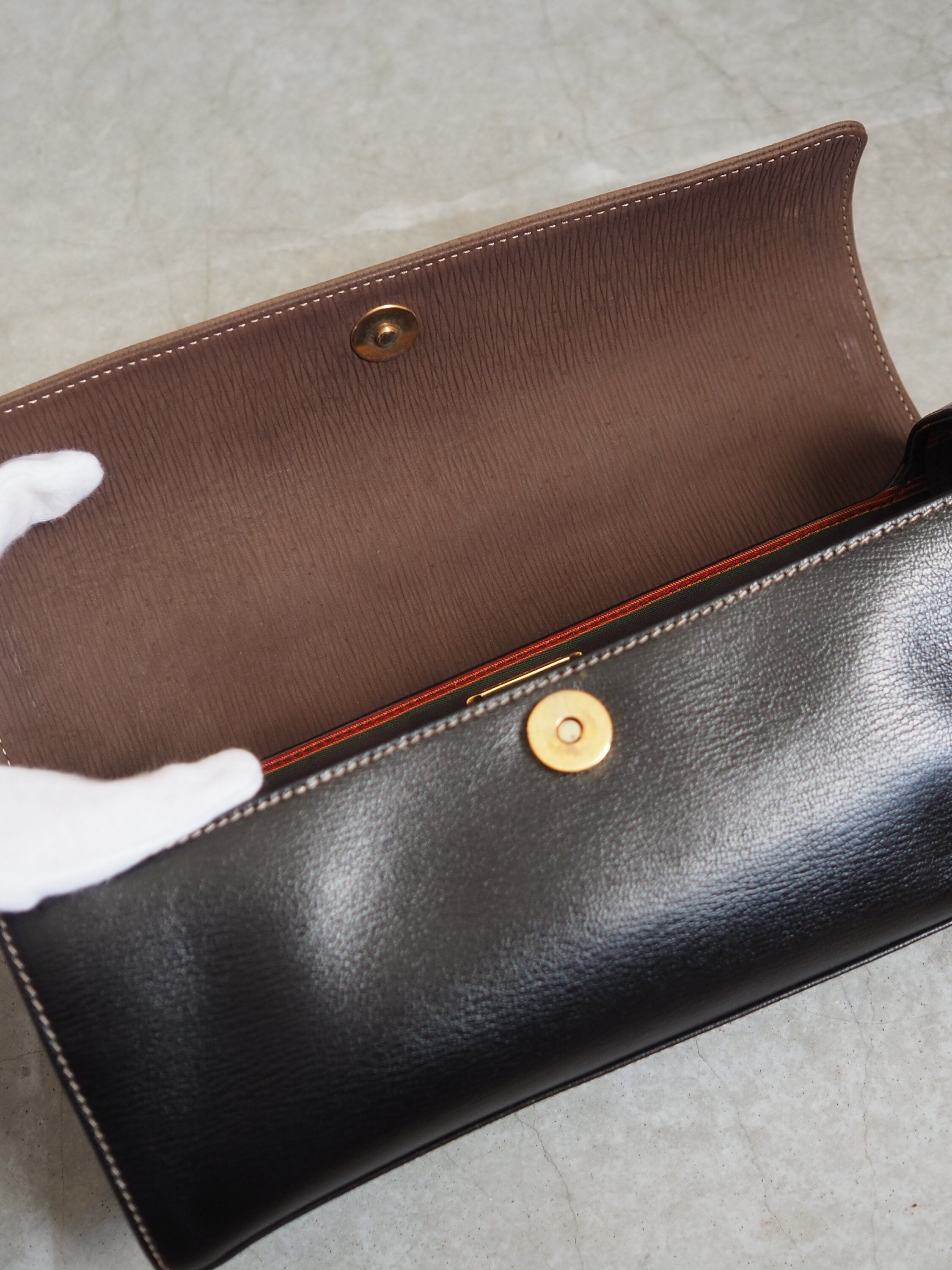 LOEWE VELAZQUEZ Hand Bag Black Brown Combi Leather Vintage Authentic