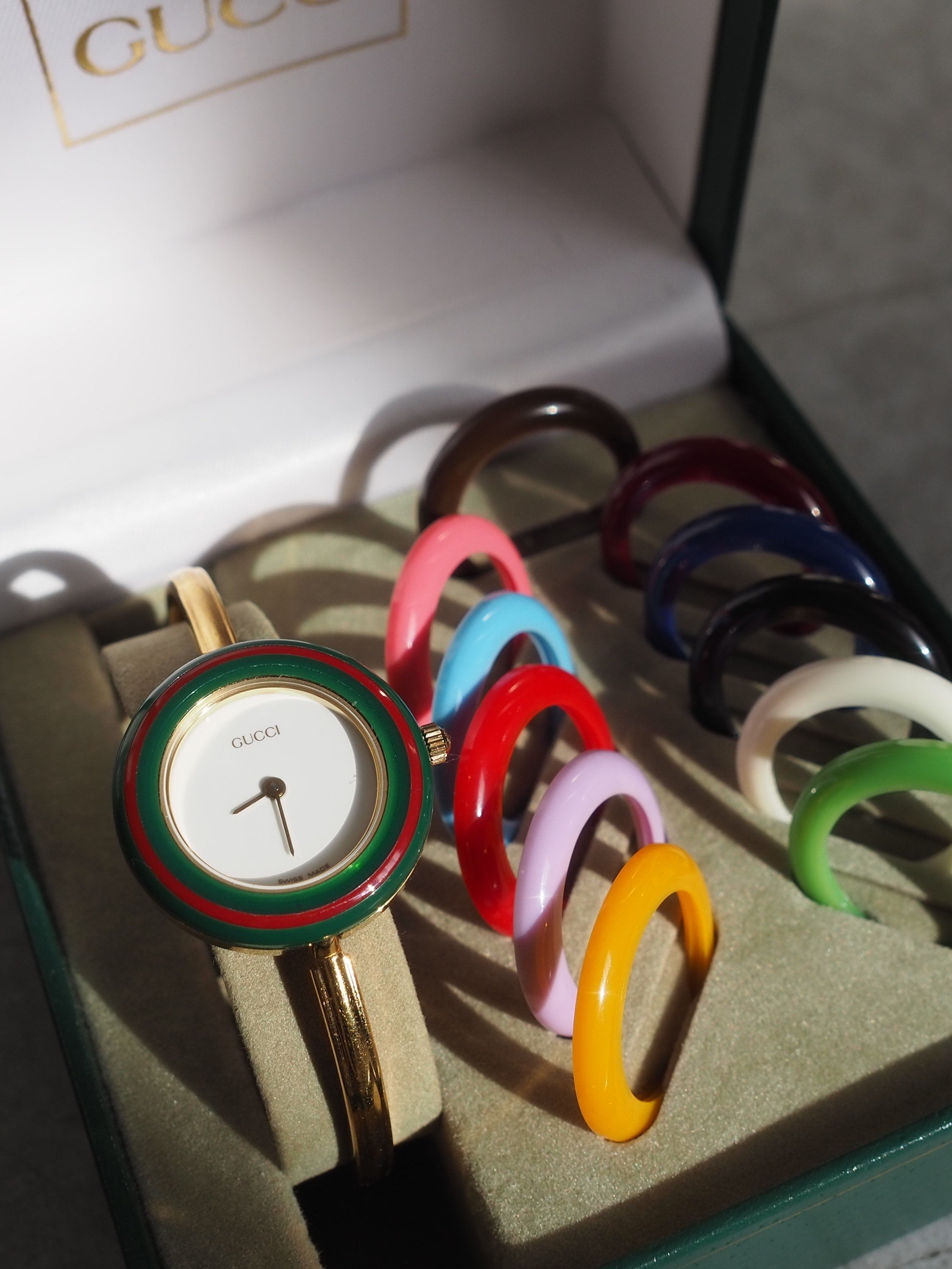 GUCCI Accessories Change Bezel 12 colors Bangle watch Wristwatch Gold