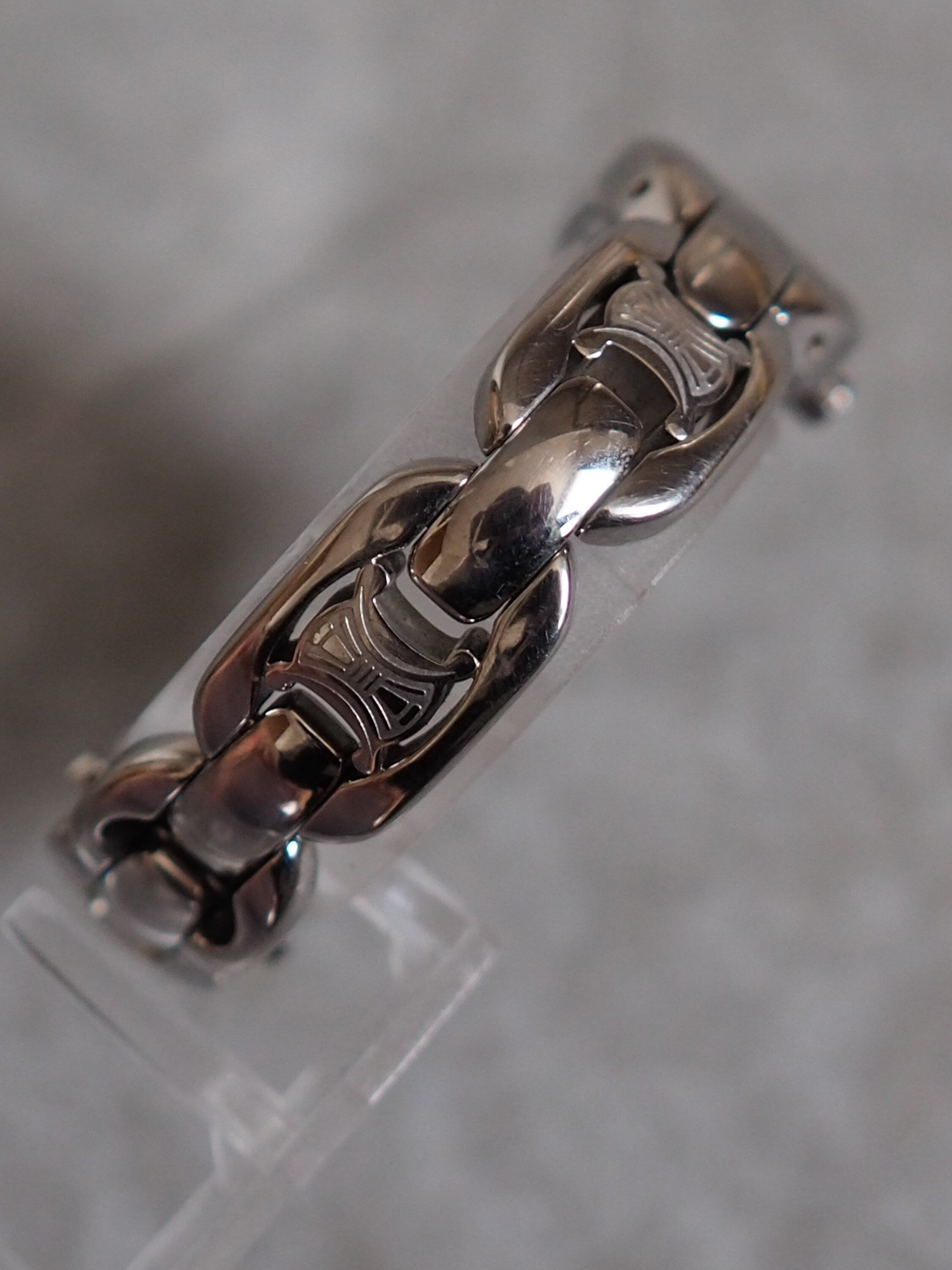 CELINE Macadam Watch Wristwatch Silver Color Steel Quartz Vintage Authentic