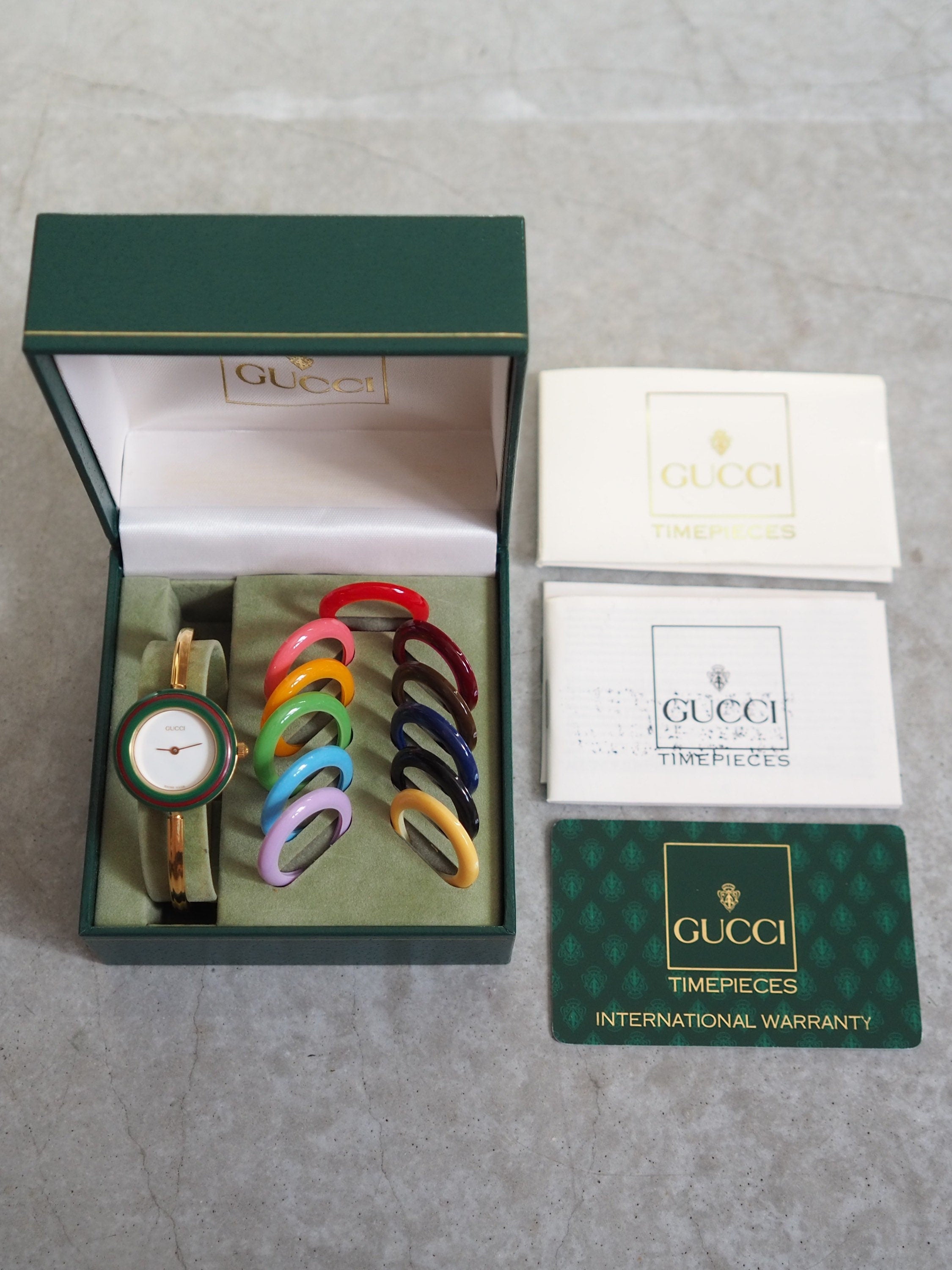 GUCCI Accessories Change Bezel 12 colors Bangle watch Wristwatch Gold