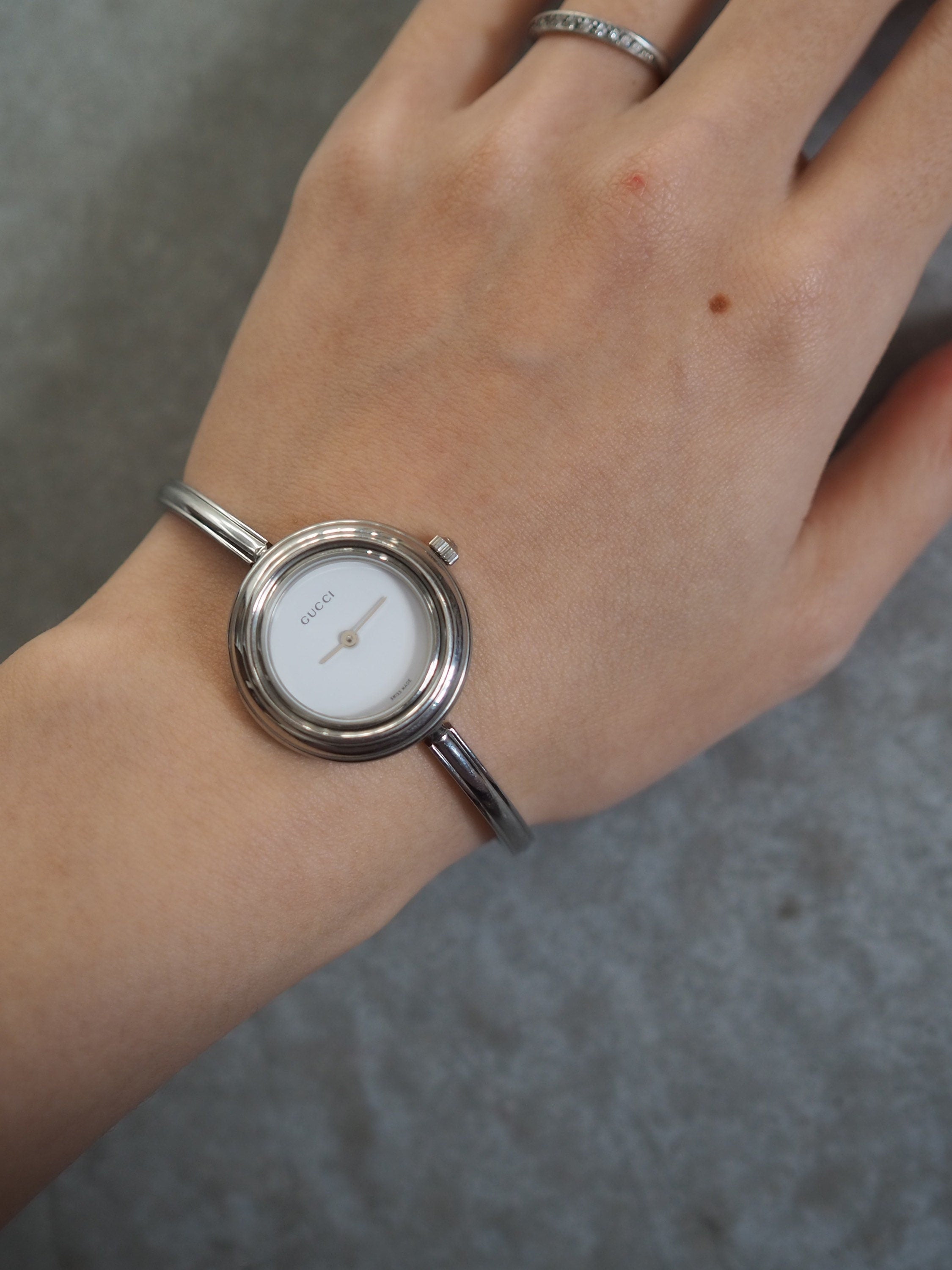 GUCCI Accessories Change Bezel 12 colors Bangle watch Wristwatch Silver