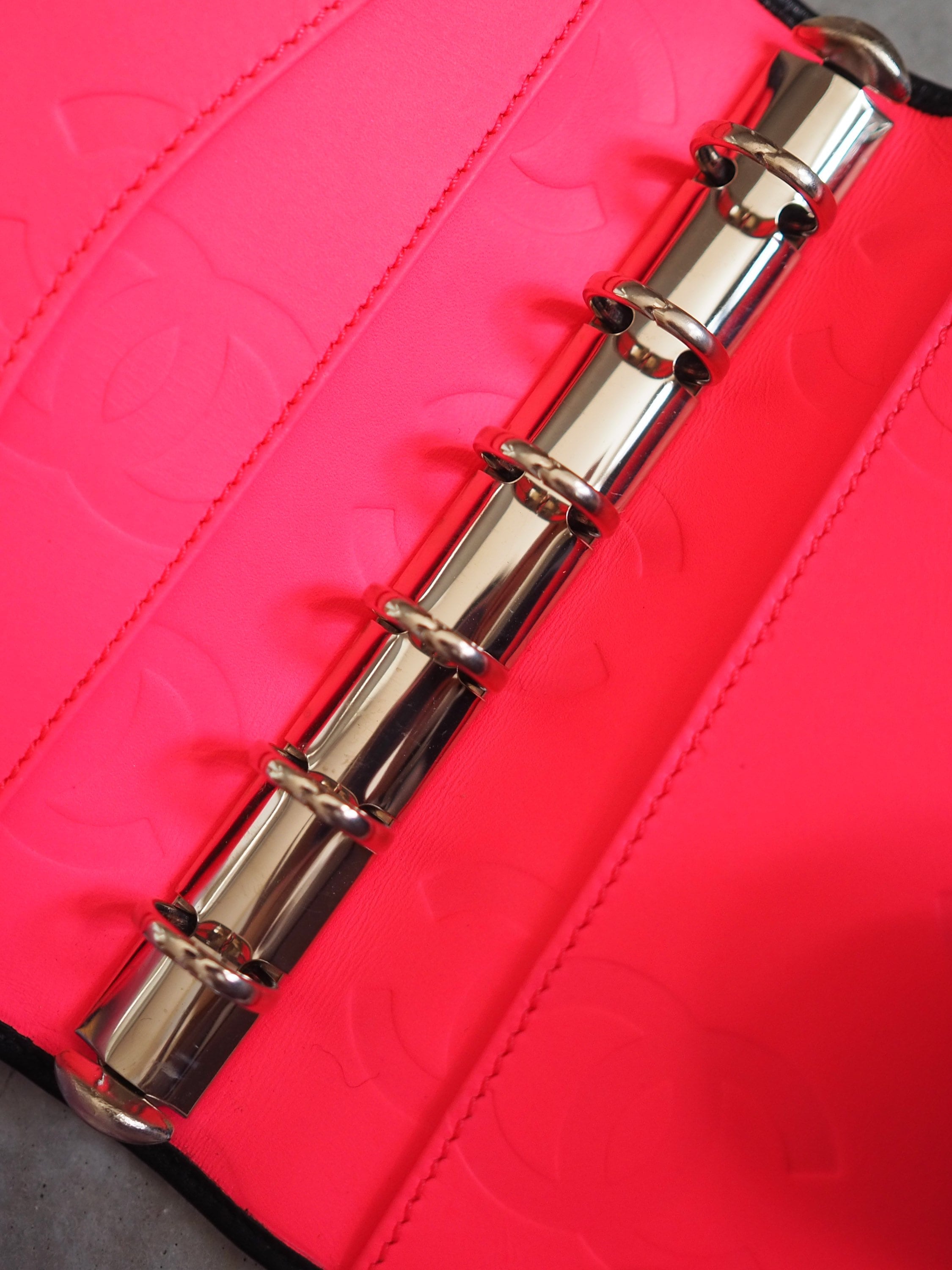 CHANEL COCO Mark Cambon Agenda Leather 6 Ring Diary Black Vintage
