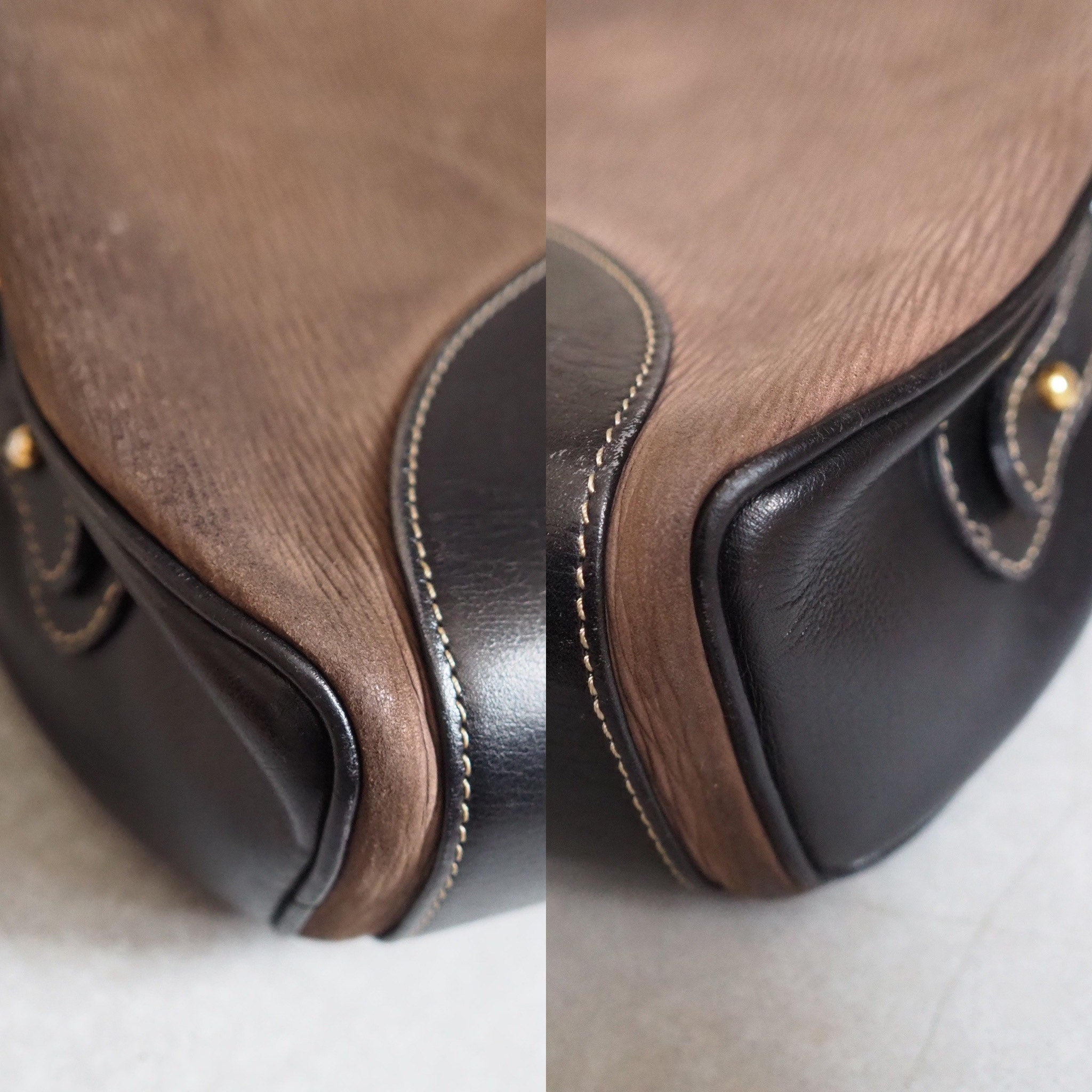 LOEWE VELAZQUEZ Twist Shoulder Hand Bag 2way Brown Vintage Authentic