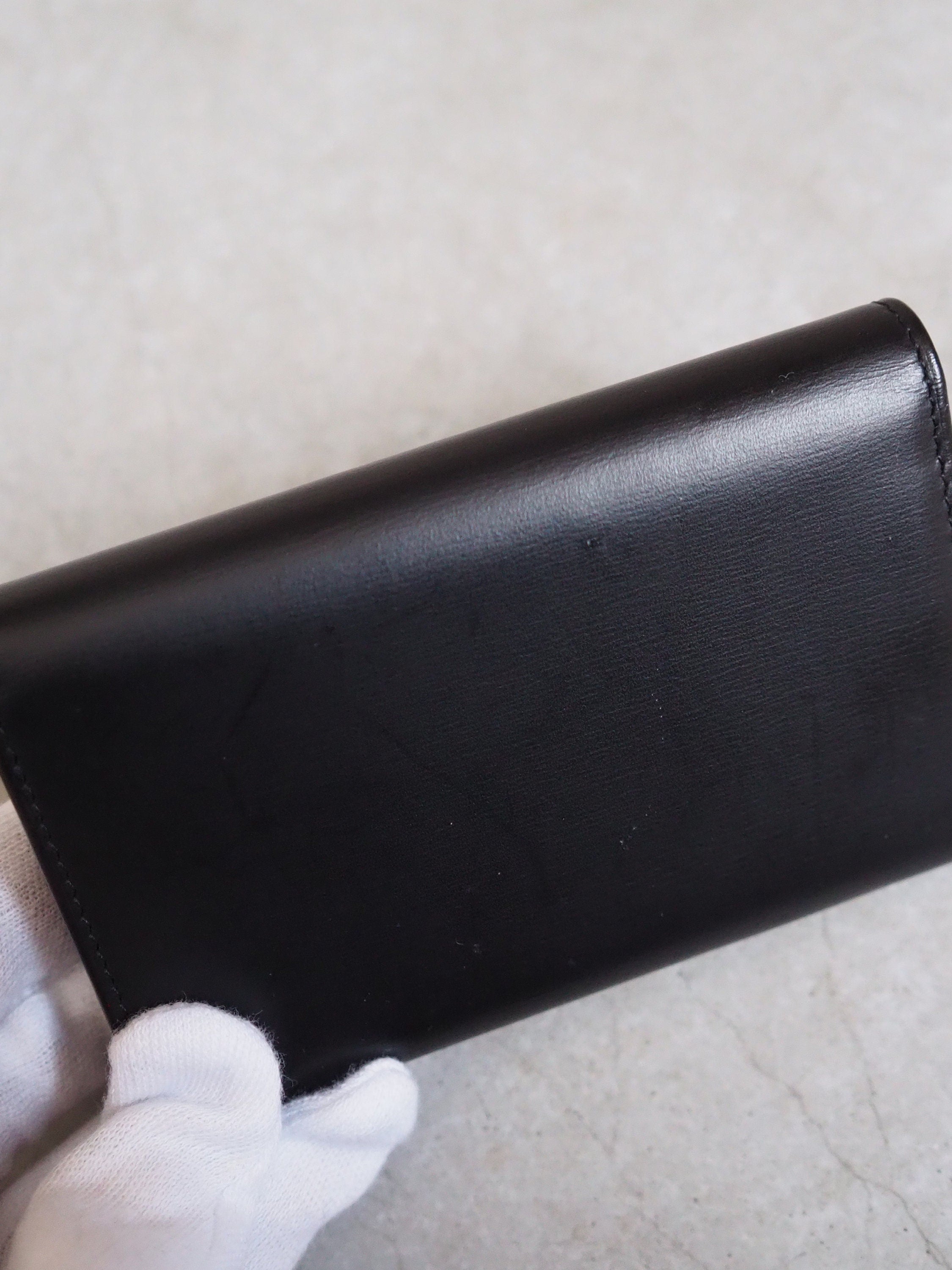 Cartier Pasha Key Purse Case Black Leather Bifold Unisex Vintage Authentic