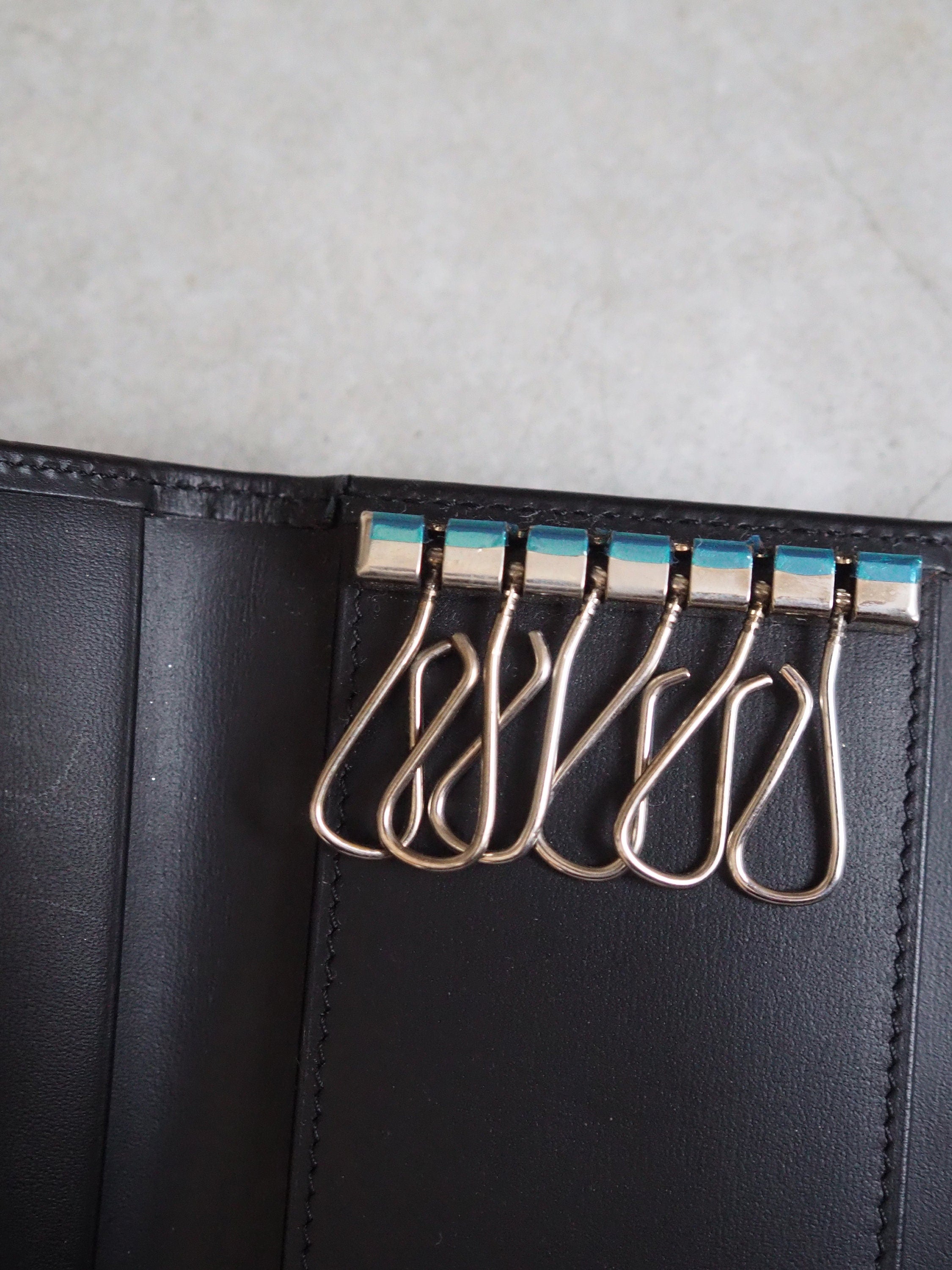 Cartier Pasha Key Purse Case Black Leather Bifold Unisex Vintage Authentic