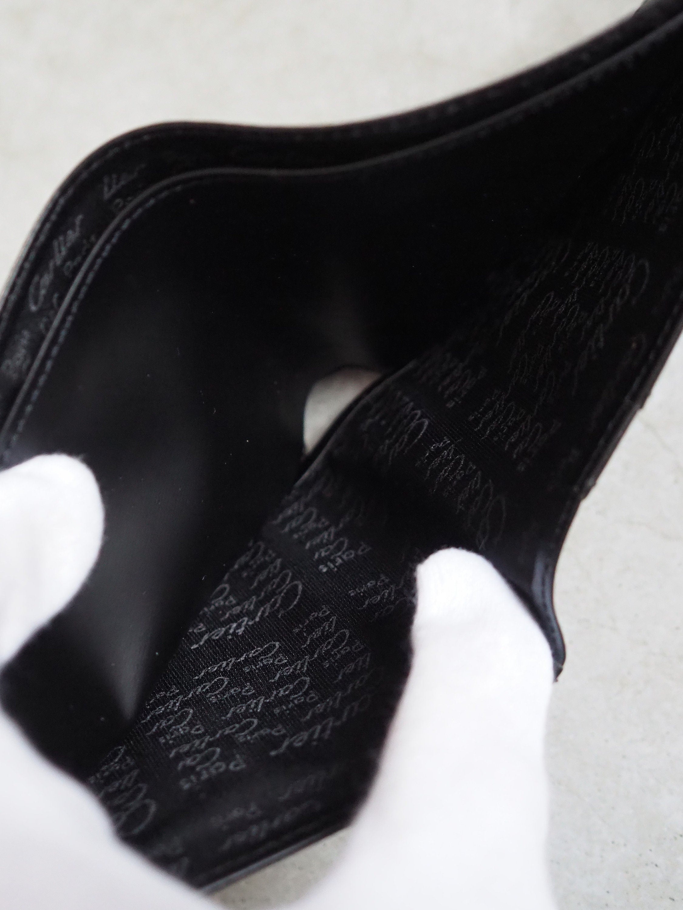 Cartier Pasha Wallet Black Leather Bifold Unisex Vintage Authentic