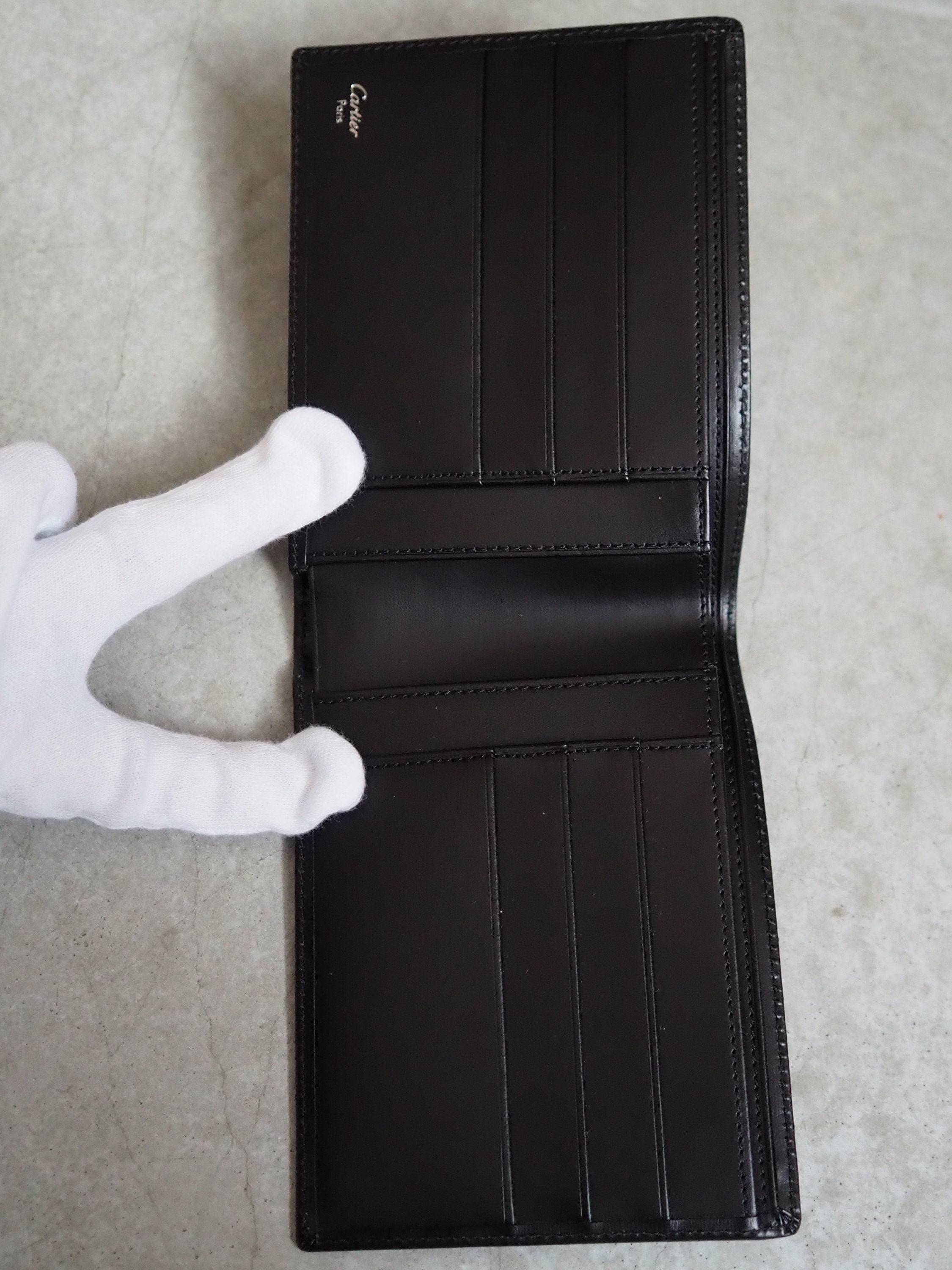 Cartier Pasha Wallet Black Leather Bifold Unisex Vintage Authentic