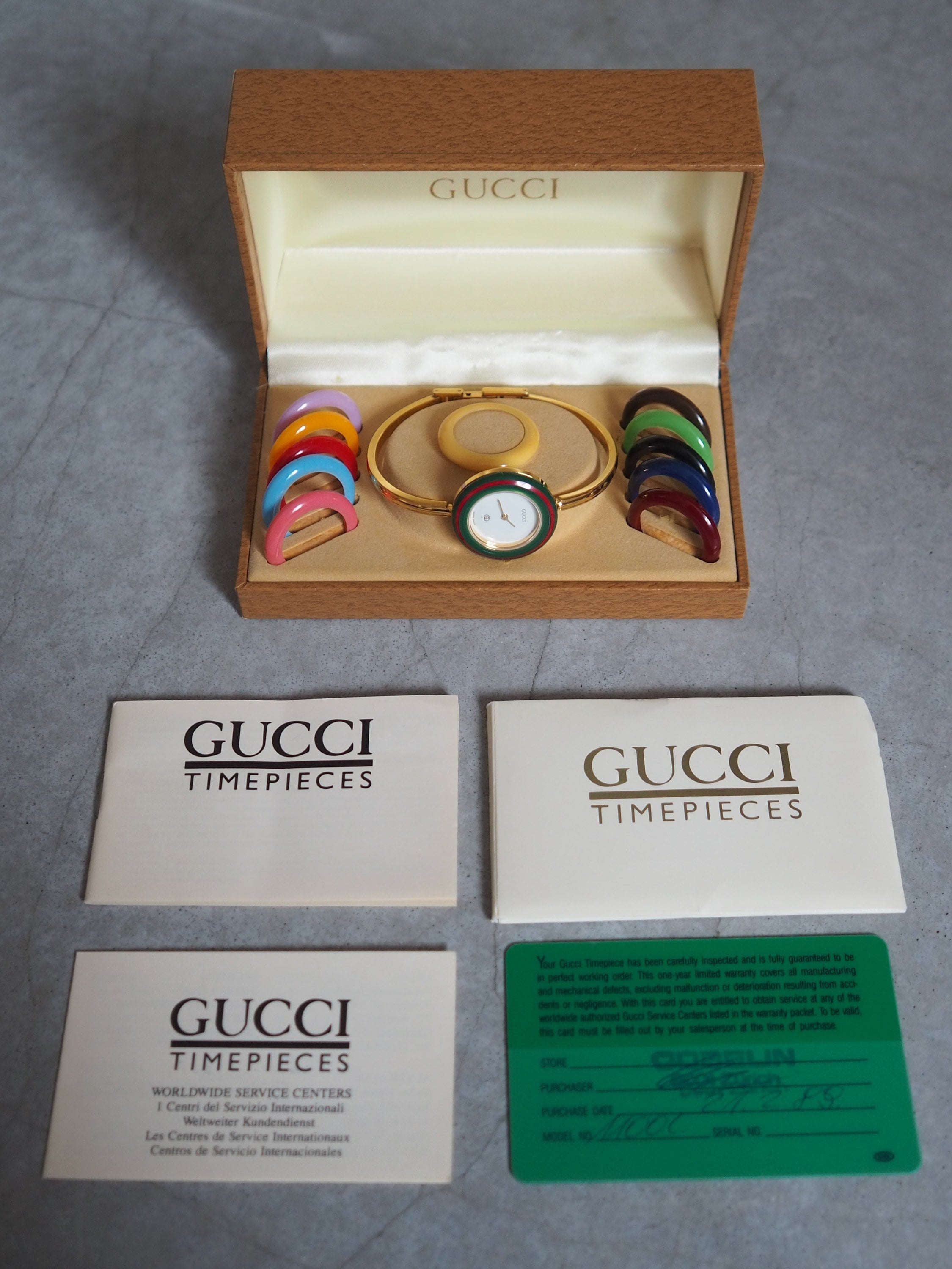 GUCCI Accessories Change Bezel 12 colors Bangle watch Wristwatch Gold