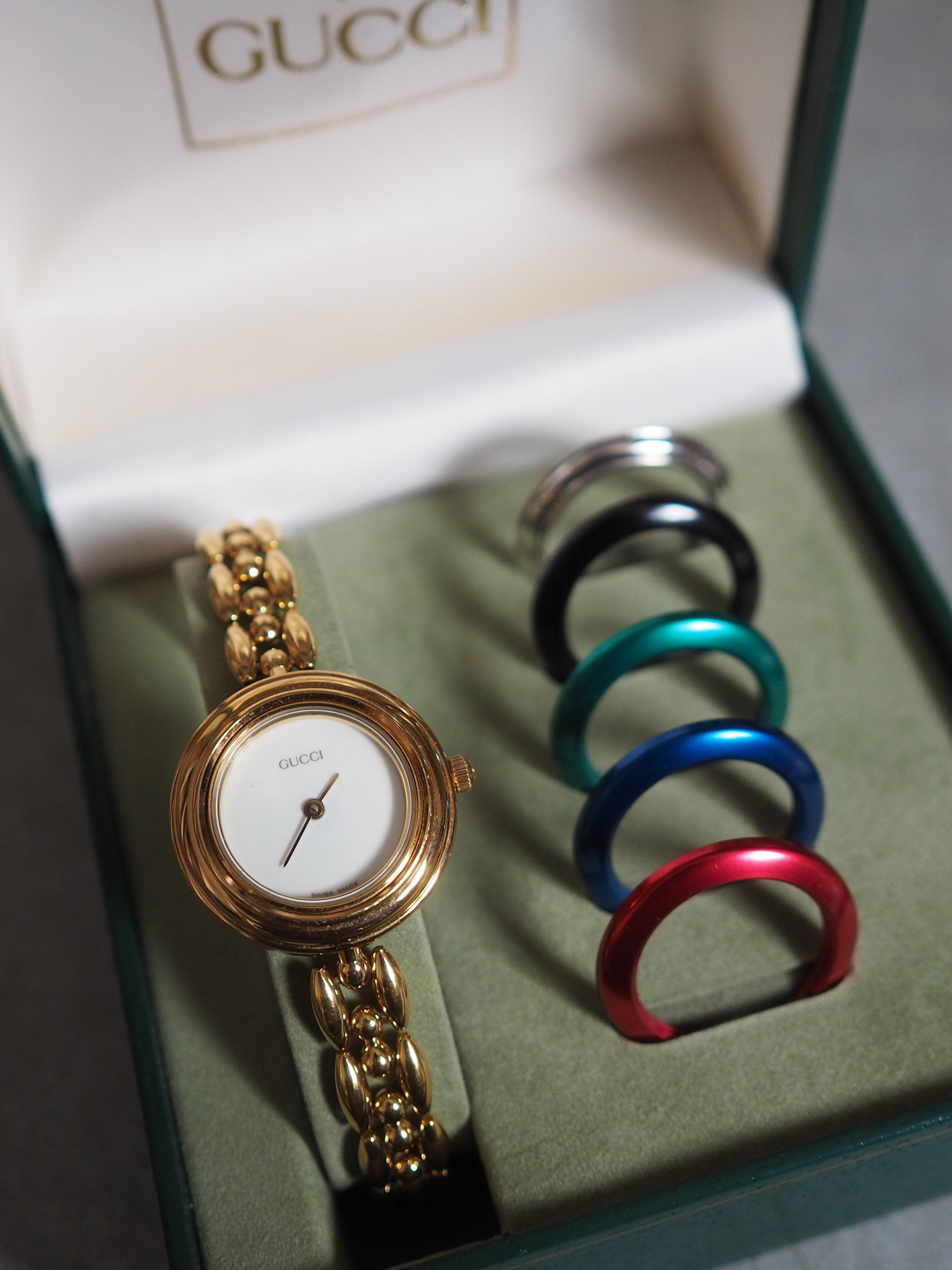 GUCCI Accessories Change Bezel 6 colors Bangle watch Wristwatch Gold