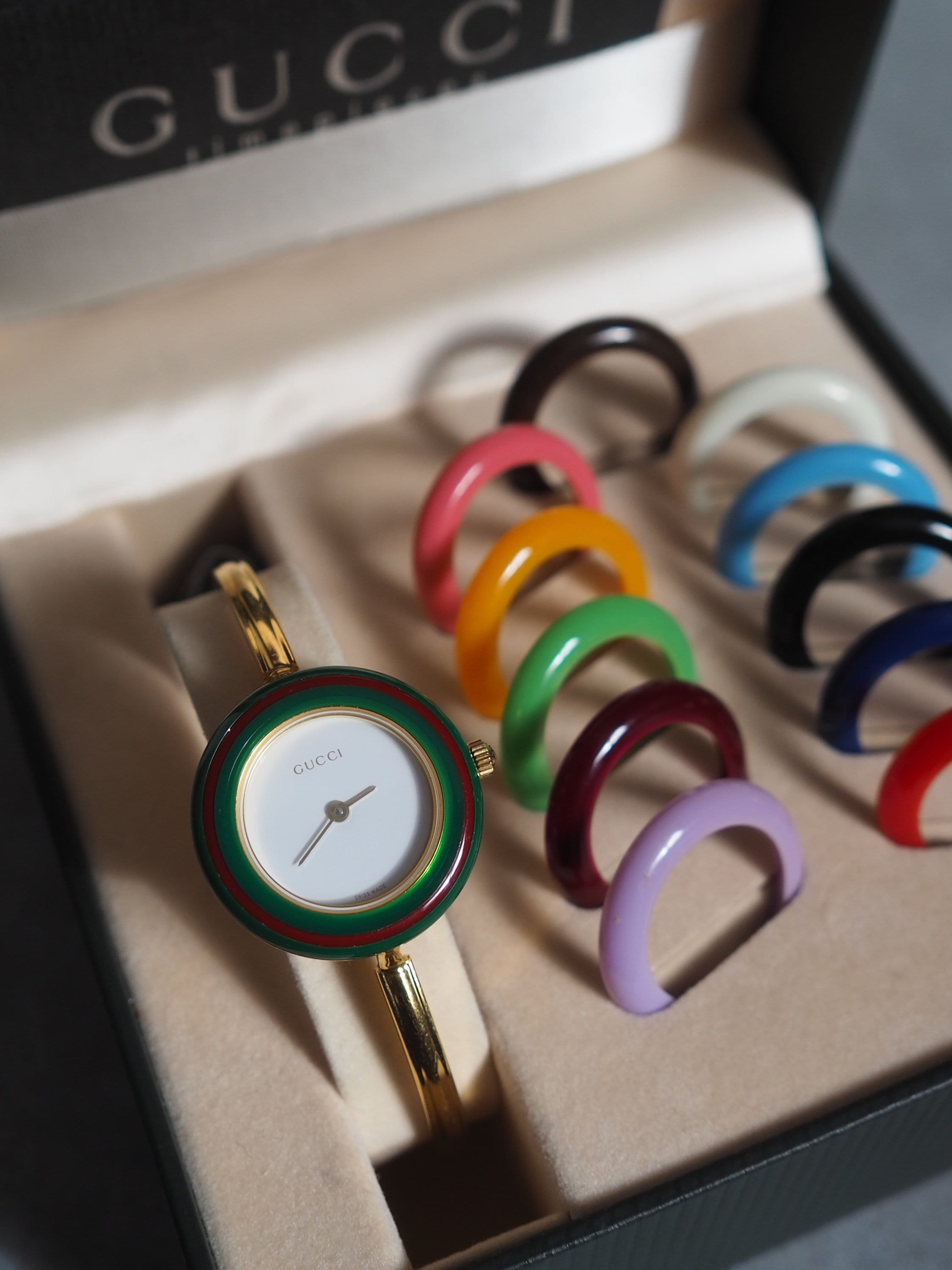 GUCCI Accessories Change Bezel 12 colors Bangle watch Wristwatch Gold