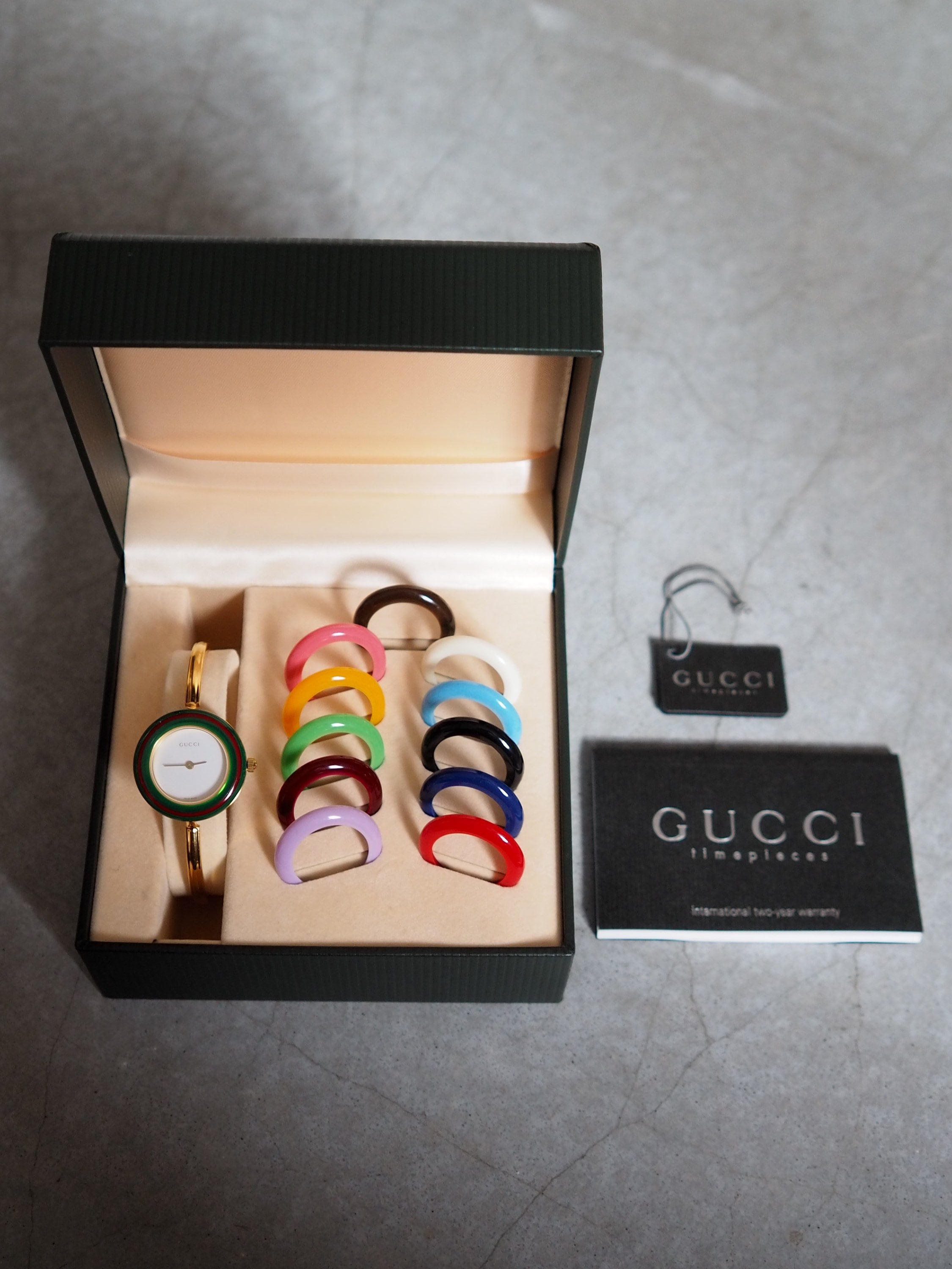 GUCCI Accessories Change Bezel 12 colors Bangle watch Wristwatch Gold