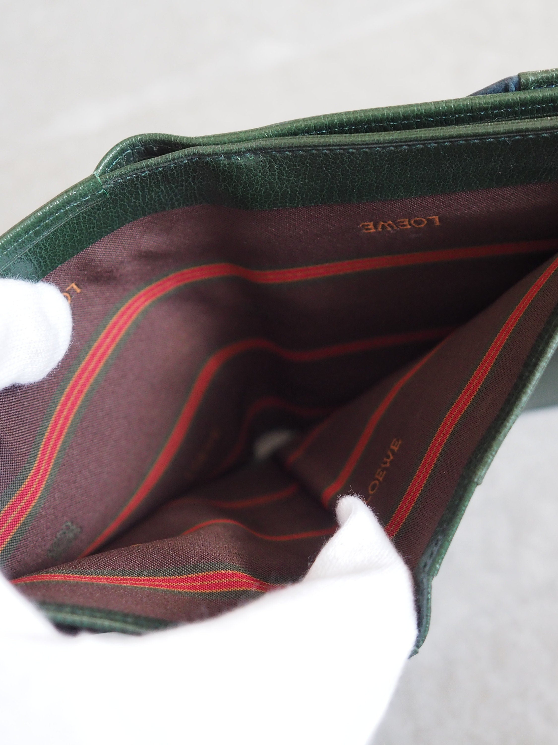 LOEWE VELAZQUEZ Twist Compact Wallet Green Blue Vintage Authentic