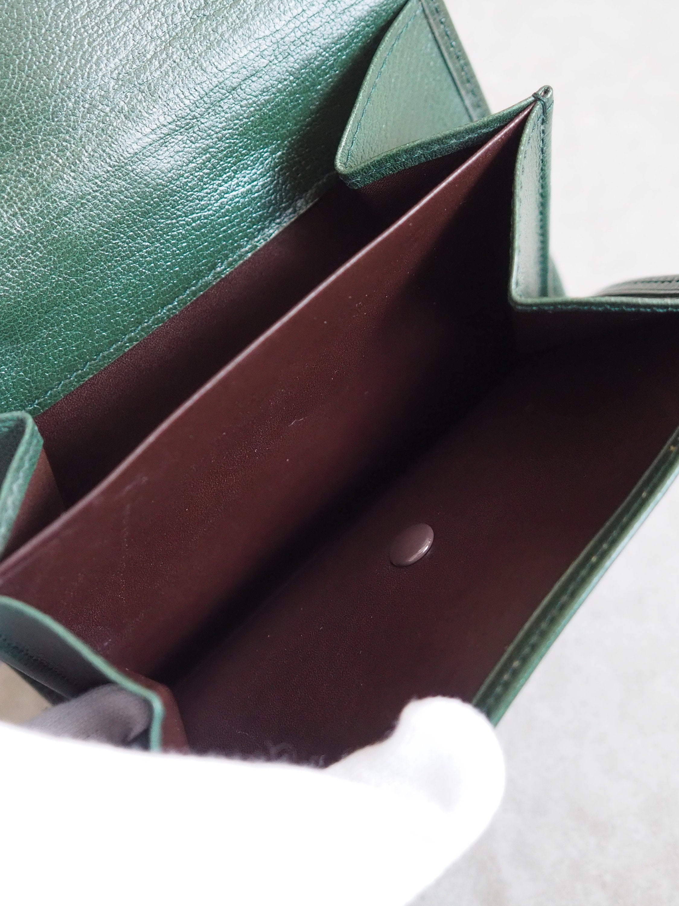 LOEWE VELAZQUEZ Twist Compact Wallet Green Blue Vintage Authentic