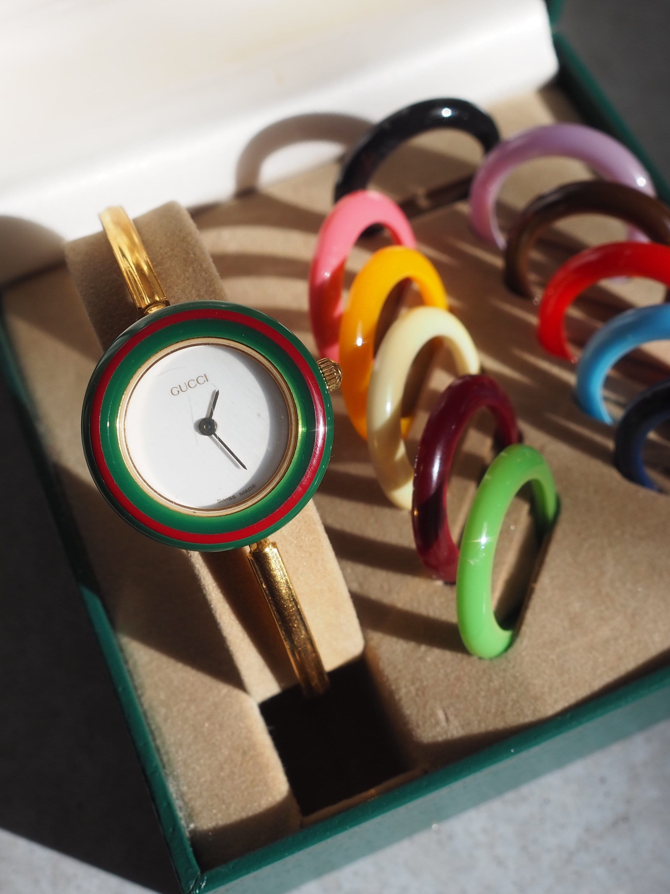 GUCCI Accessories Change Bezel 12 colors Bangle watch Wristwatch Gold