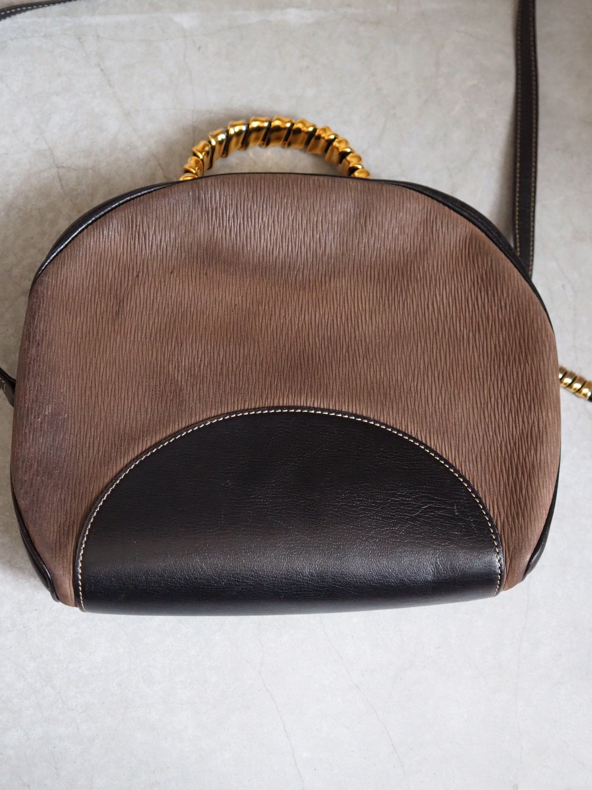 LOEWE VELAZQUEZ Twist Shoulder Hand Bag 2way Brown Vintage Authentic