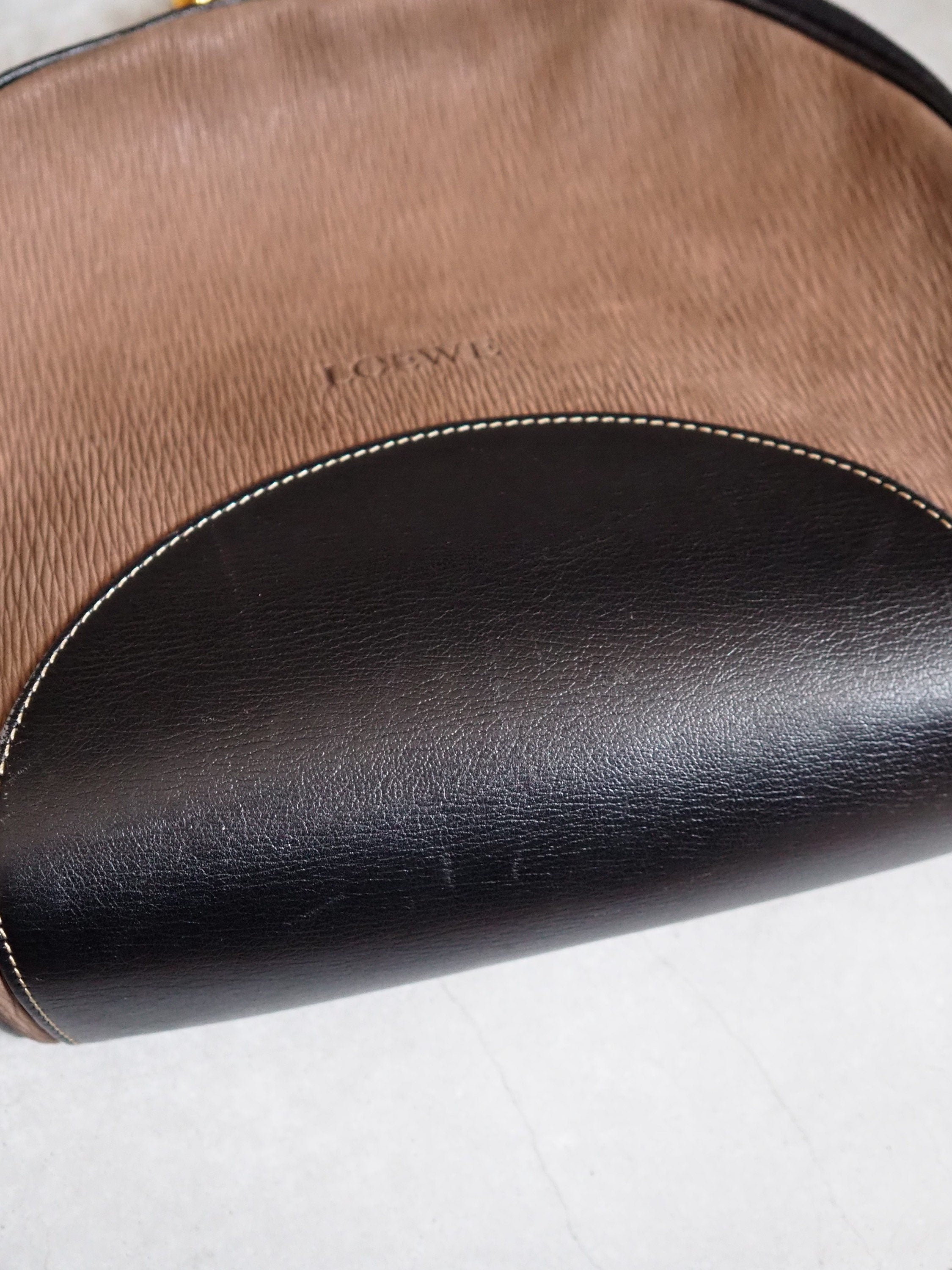 LOEWE VELAZQUEZ Twist Shoulder Hand Bag 2way Brown Vintage Authentic