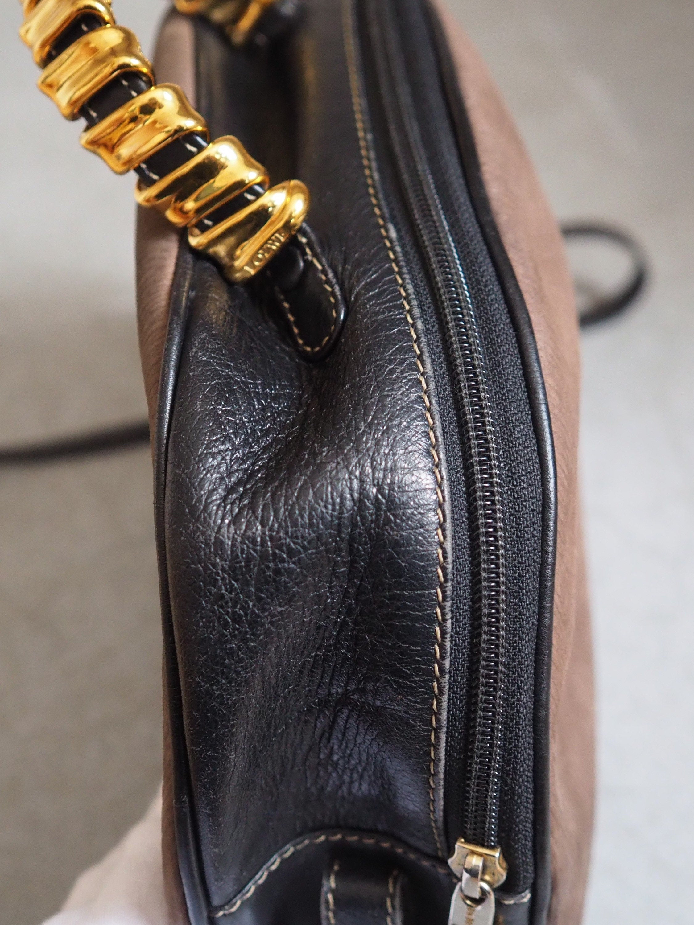 LOEWE VELAZQUEZ Twist Shoulder Hand Bag 2way Brown Vintage Authentic