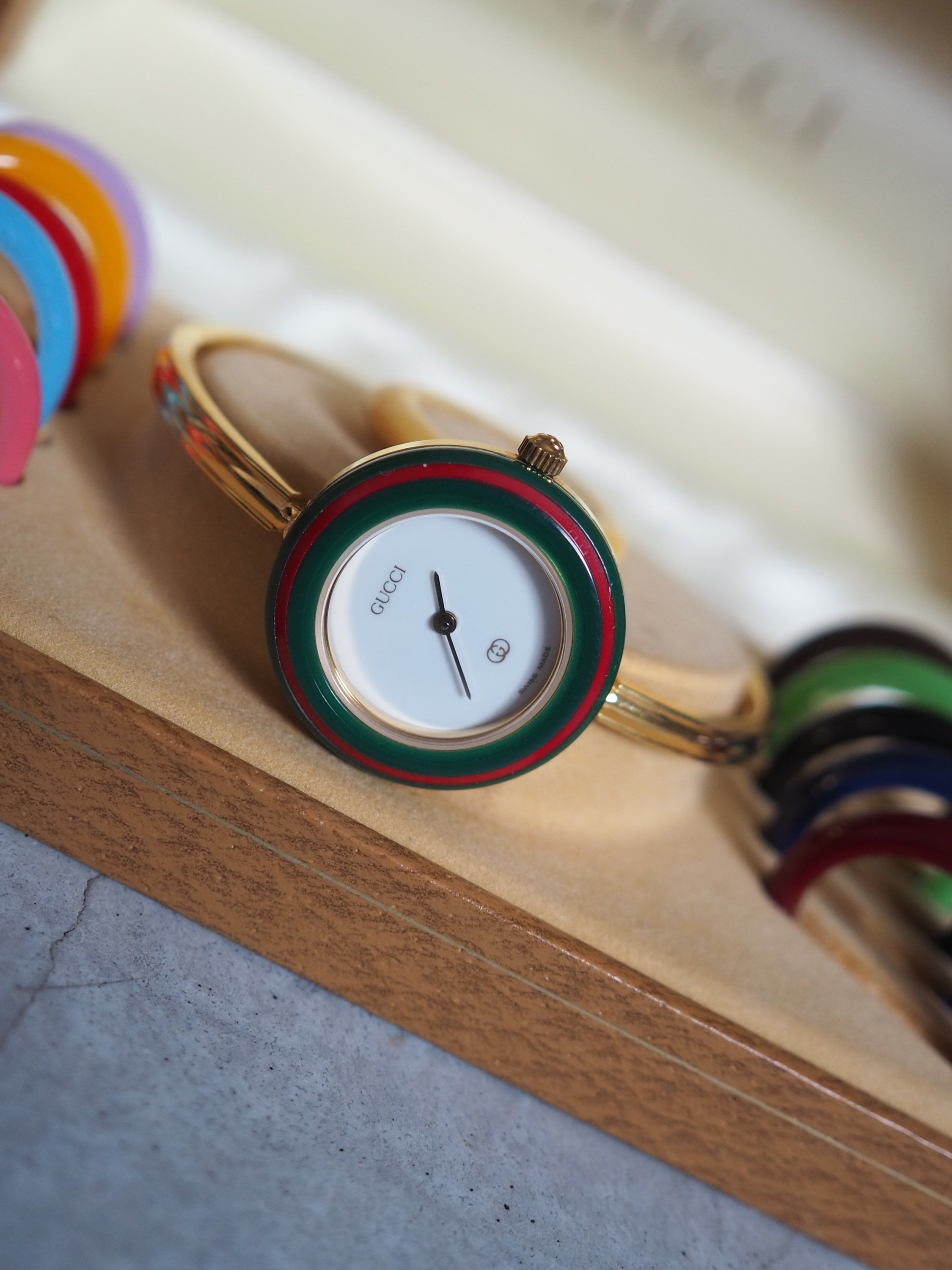 GUCCI Accessories Change Bezel 12 colors Bangle watch Wristwatch Gold