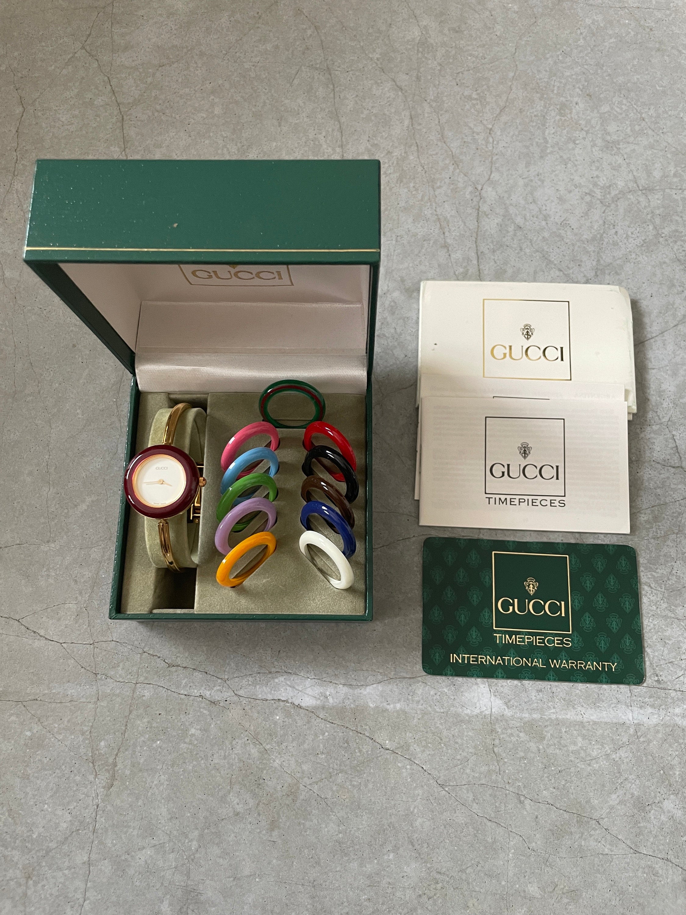 GUCCI Accessories Change Bezel 12 colors Bangle watch Wristwatch Gold