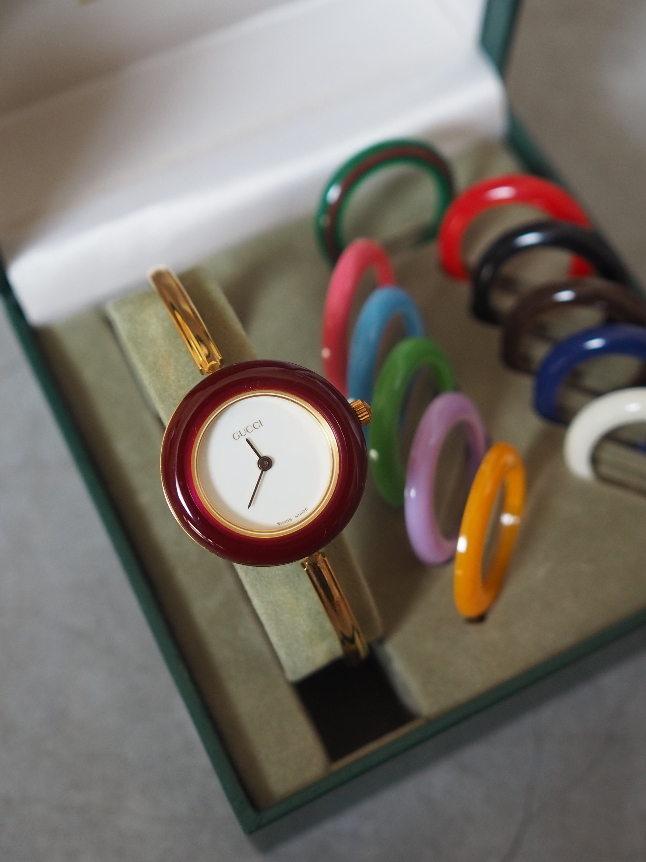 GUCCI Accessories Change Bezel 12 colors Bangle watch Wristwatch Gold