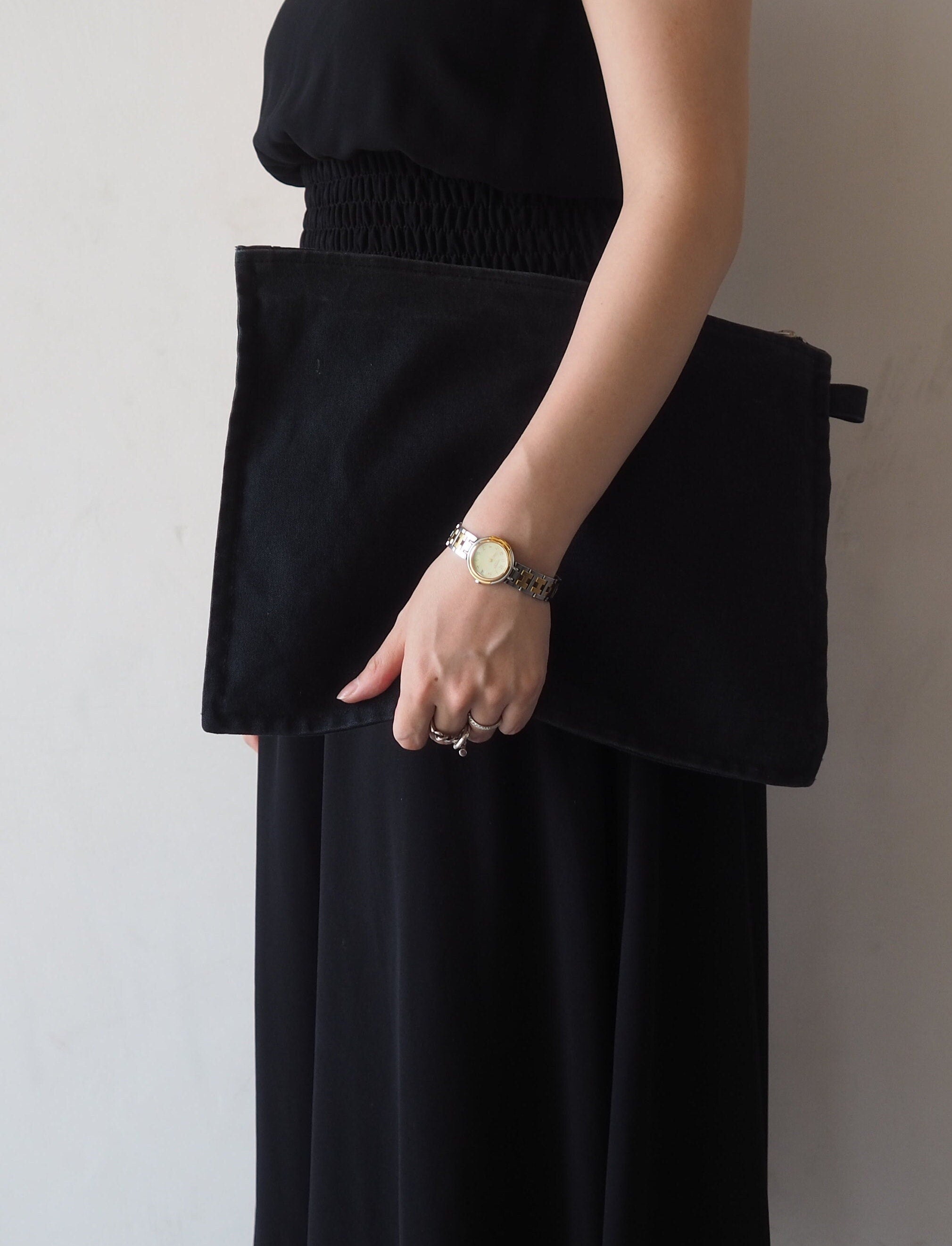 HERMES Bora Bora pouch 3-piece set Cotton Canvas Pouch Navy Authentic