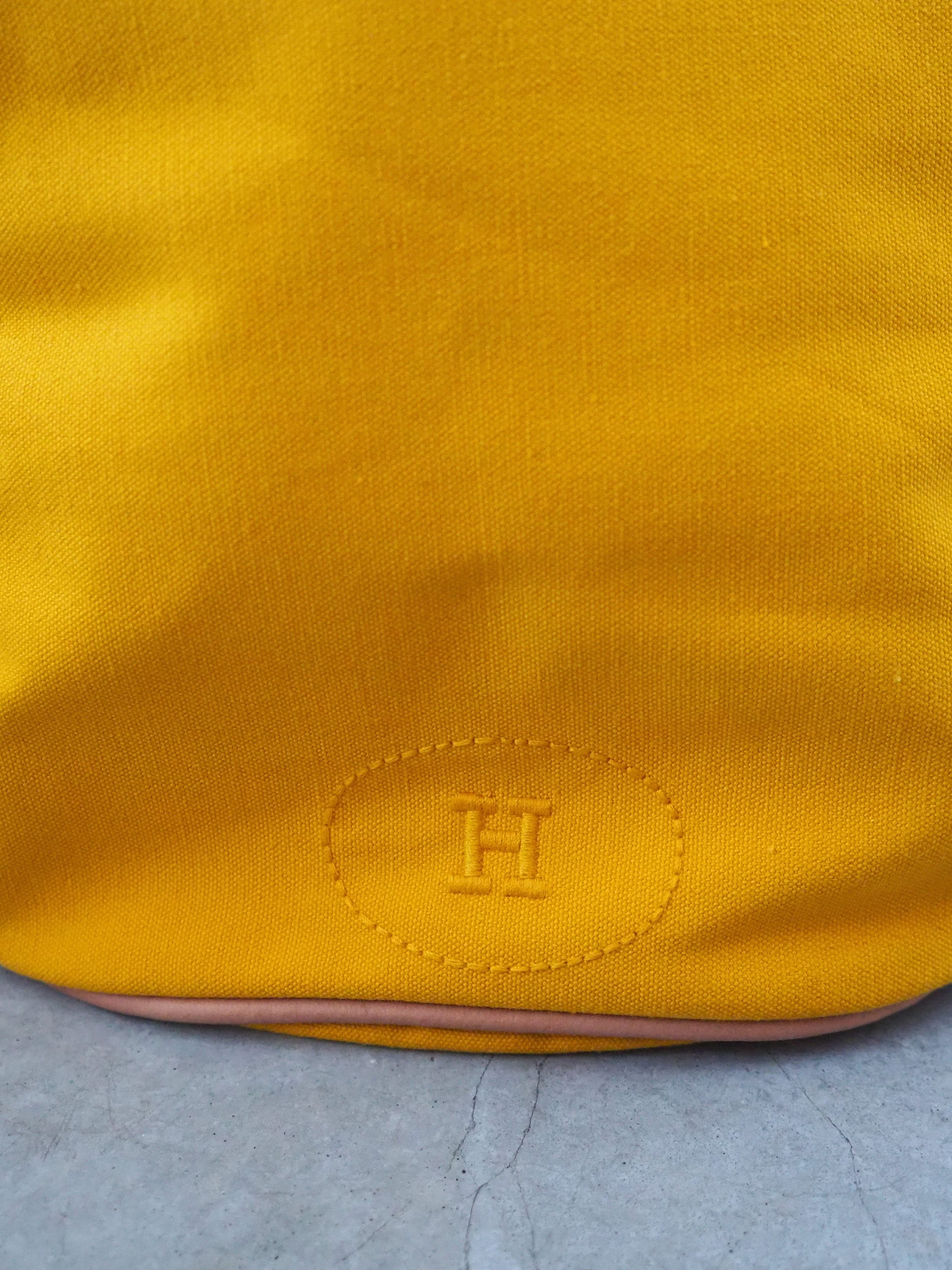 HERMES Matelot Marcel Backpack Canvas Yellow Authentic