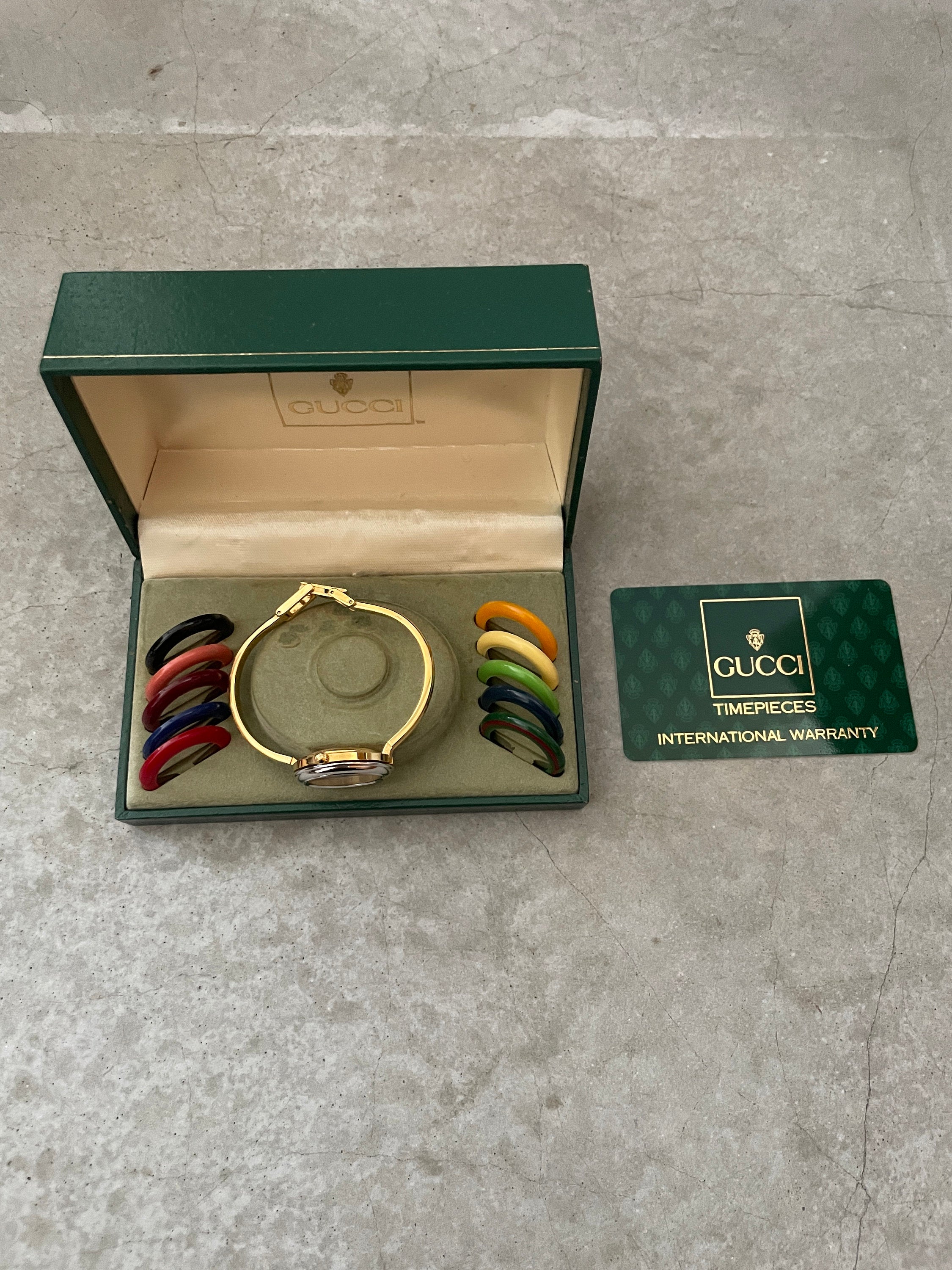 GUCCI Accessories Change Bezel 11 colors Bangle watch Wristwatch Gold