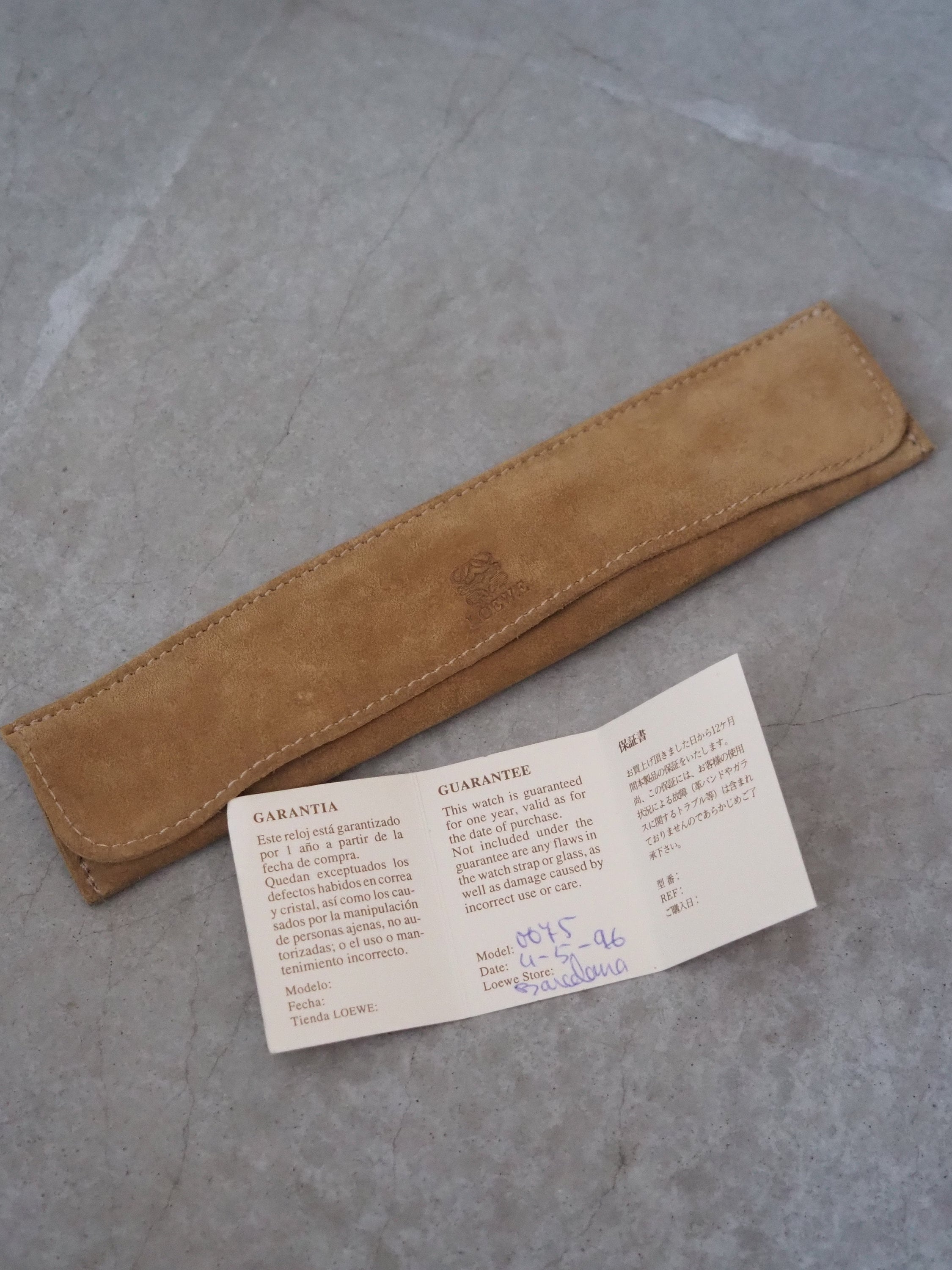 LOEWE Watch Wristwatch 150th Anniversary Gold Metal Steel Black Leather Quartz Vintage Authentic