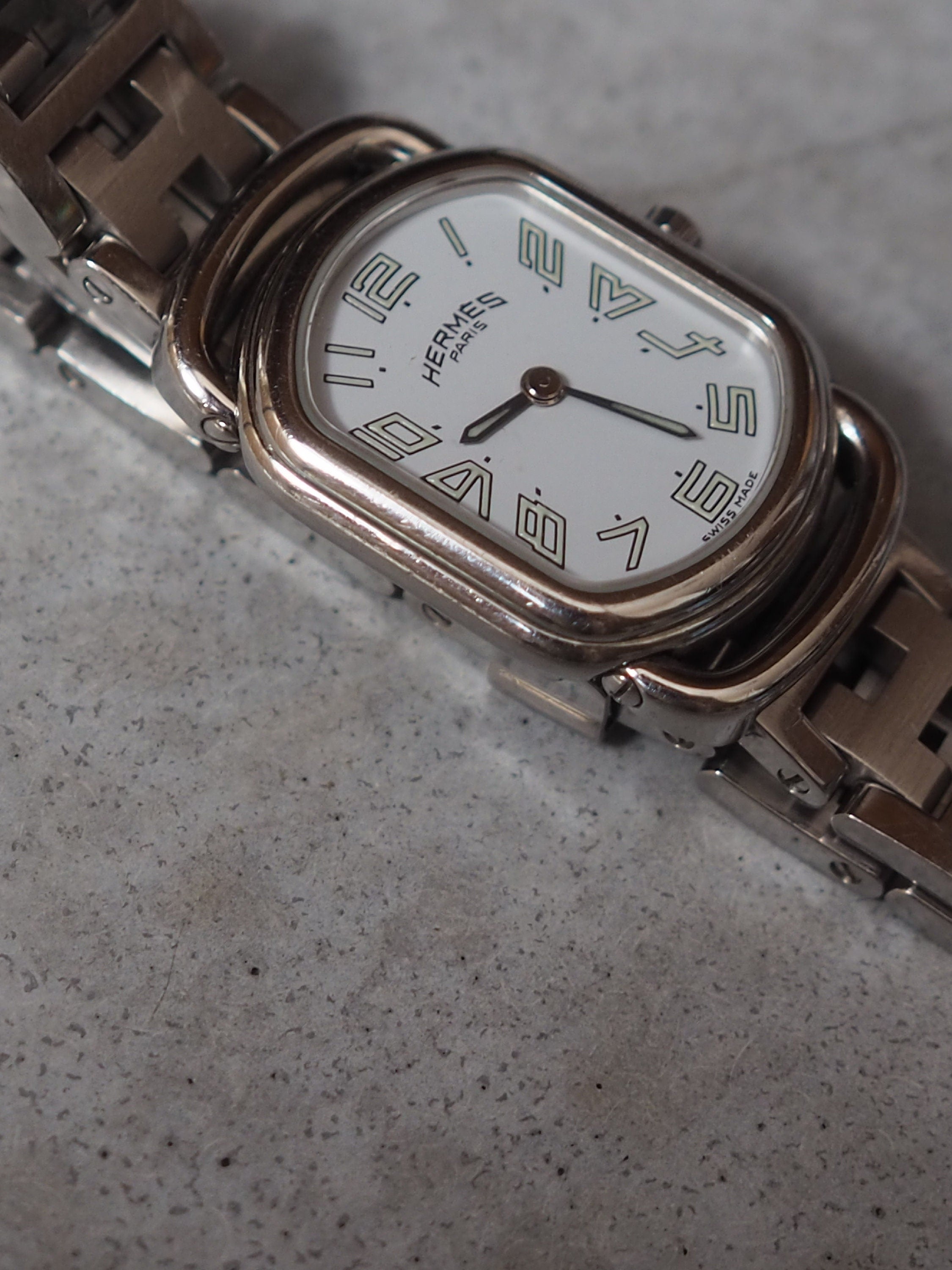 HERMES Rally Watch Pm Size Ra1.210 Watches Stainless Steel Ladies Watch Wristwatch Quartz Ladies Vintage