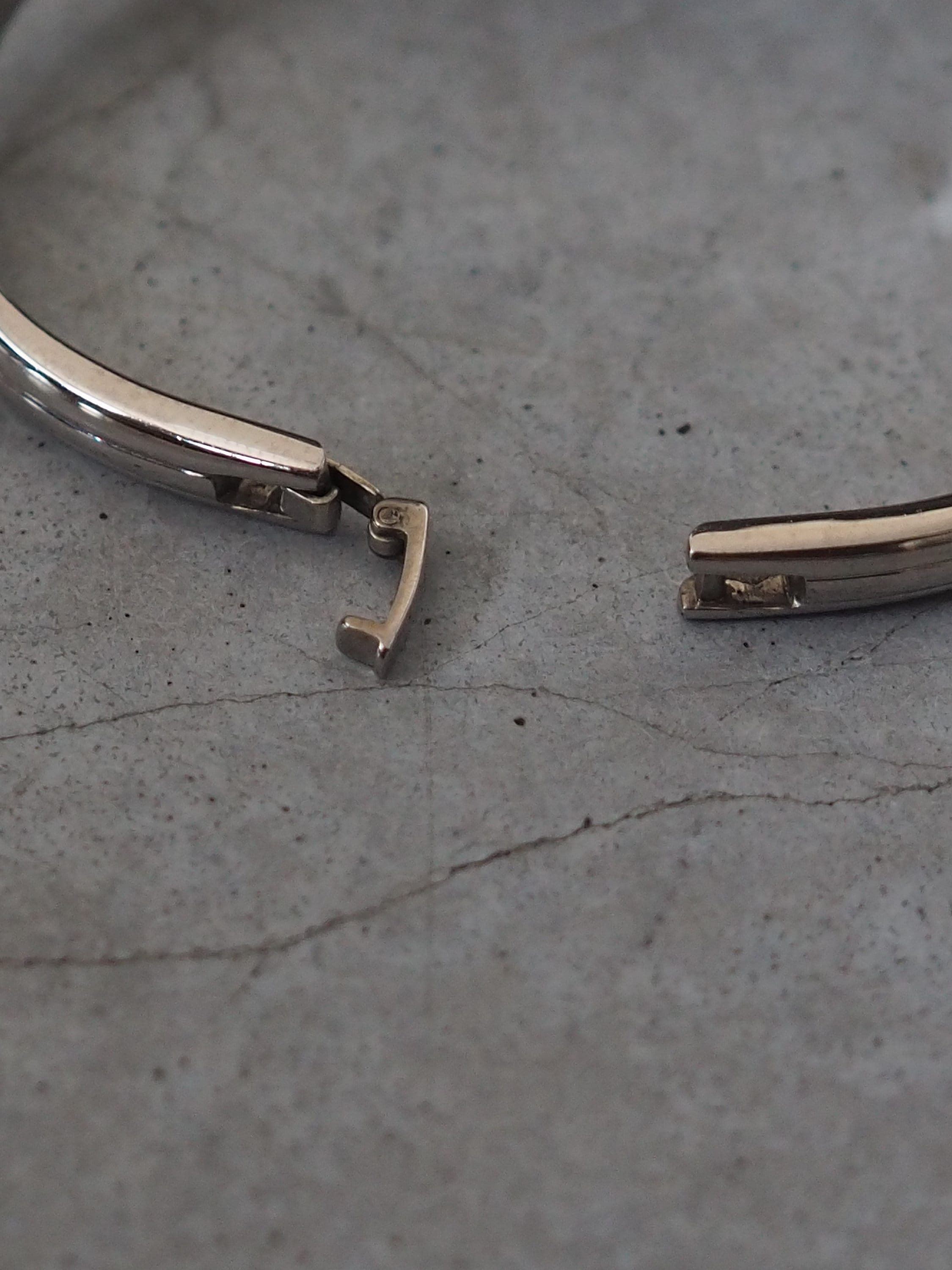 Yves Saint Laurent YSL Watch Bangle Wristwatch Logo Silver color Stainless steel