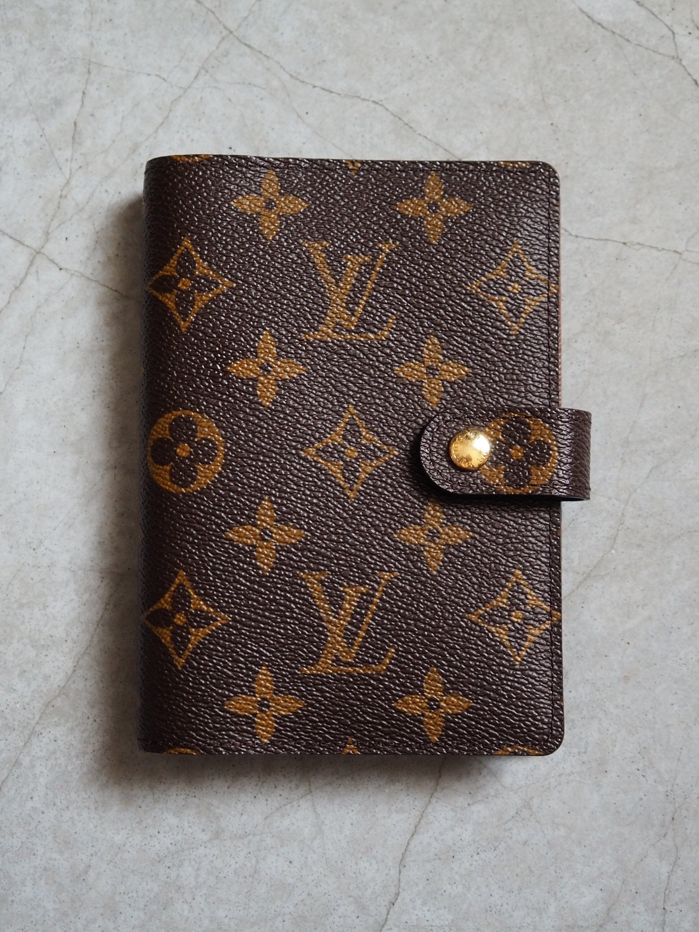 LOUIS VUITTON Monogram Agenda PM Day Planner Cover Lv Authentic