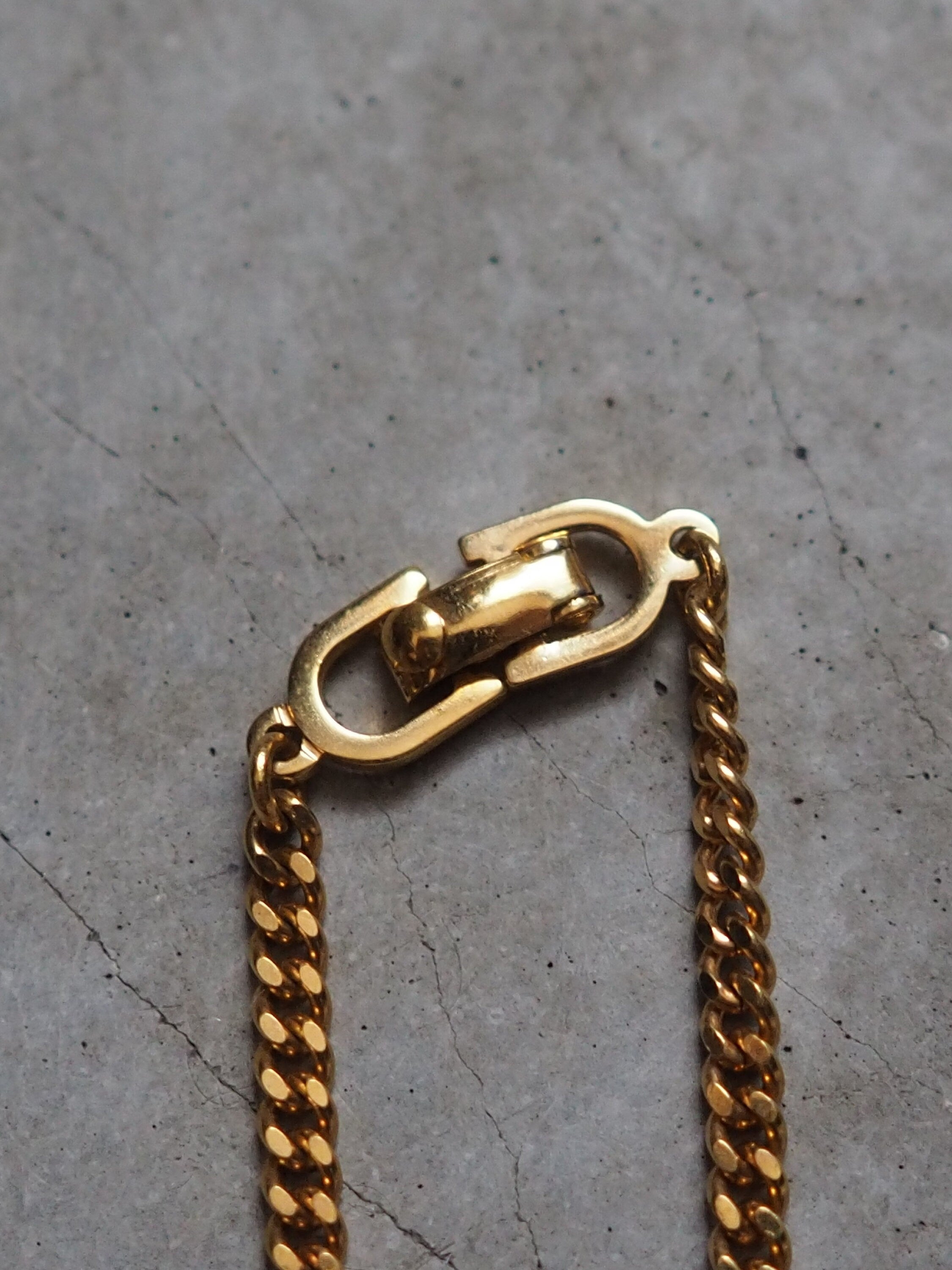 Christian Dior Necklace CD Logo Vintage Metal Gold Black Authentic