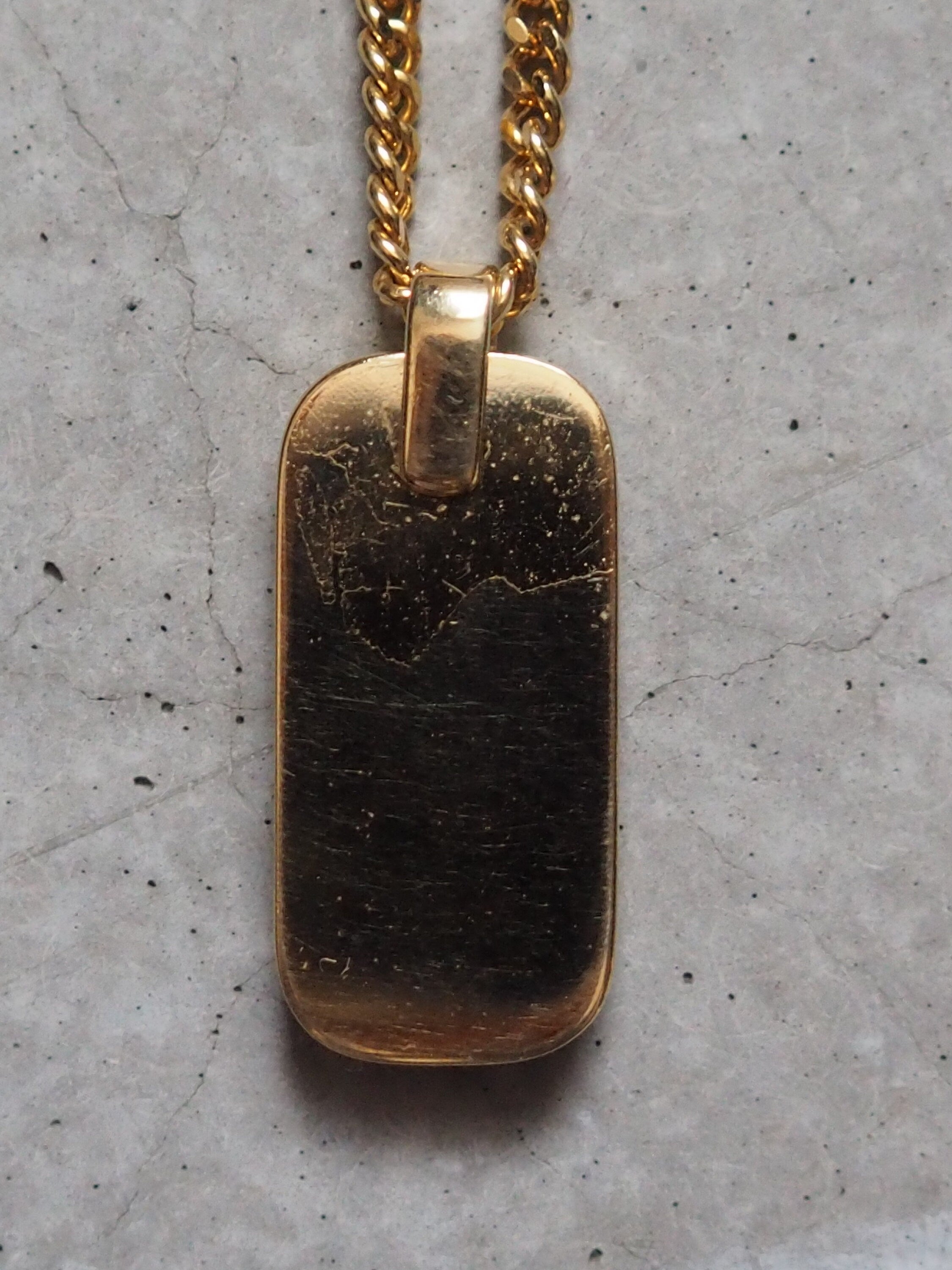 Christian Dior Necklace CD Logo Vintage Metal Gold Black Authentic